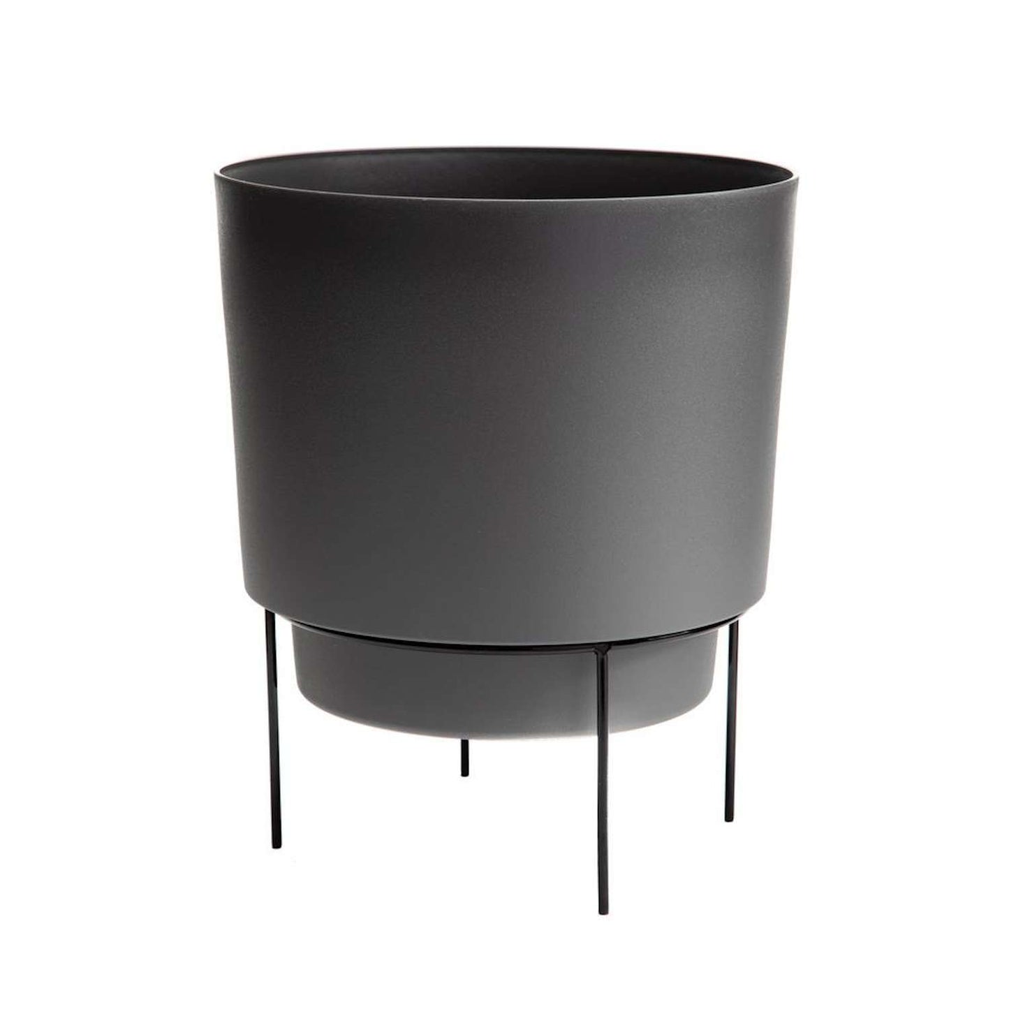 Bloem Hopson 12 In. H X 10 In. D Metal/Plastic Planter Charcoal