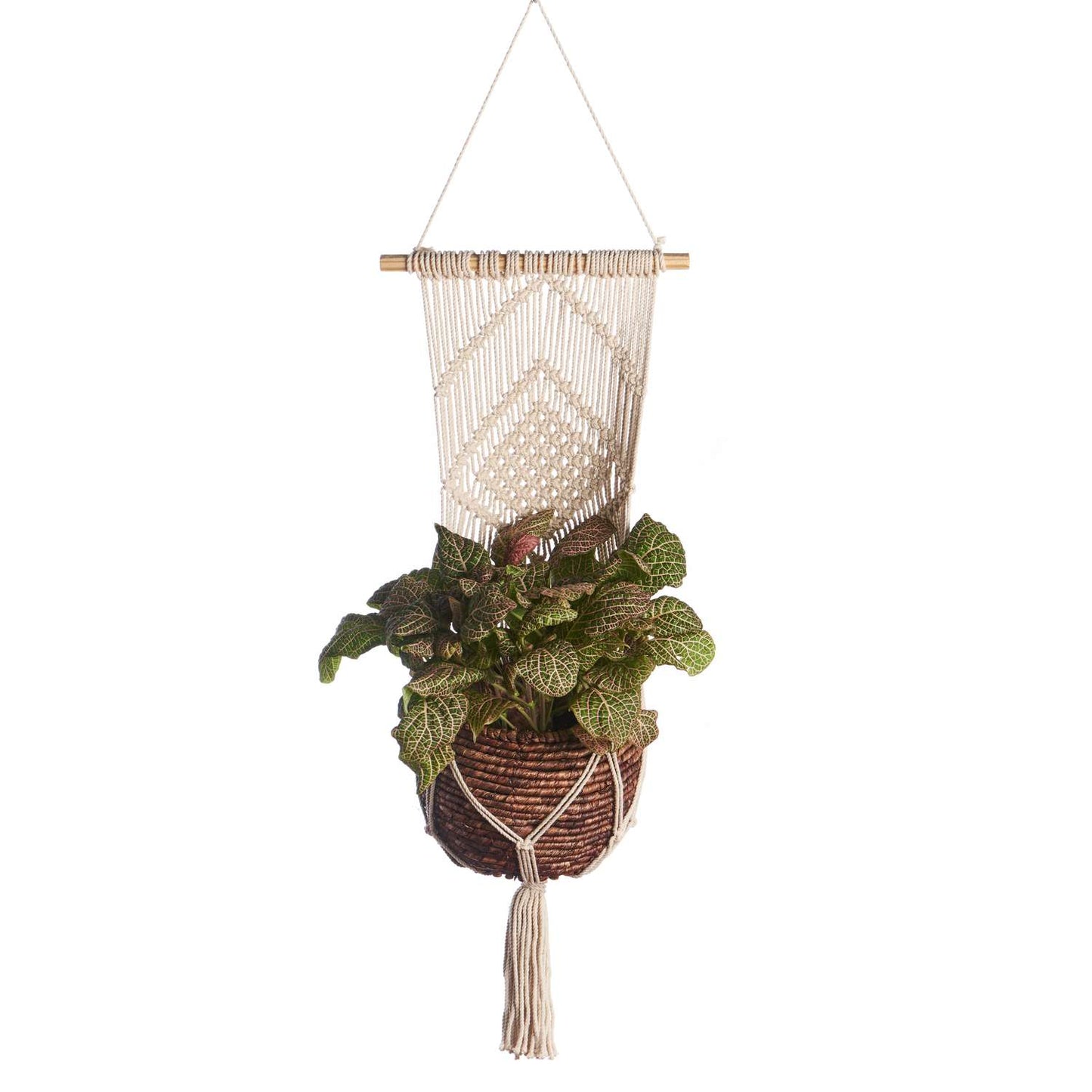Primitive Planters White Cotton 39 In. H Diamond 1 Pk