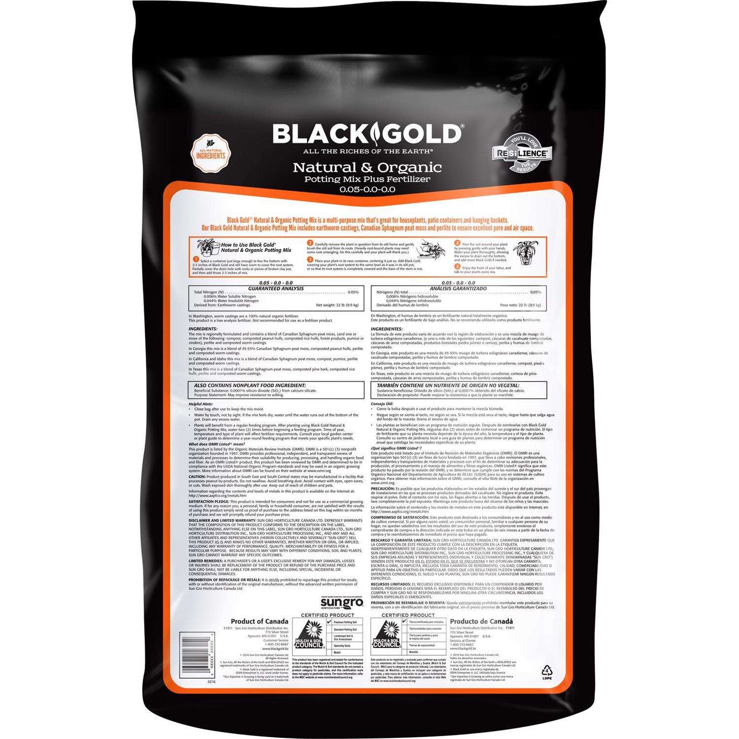 Black Gold Organic All Purpose Potting Mix 1.5 Cu Ft
