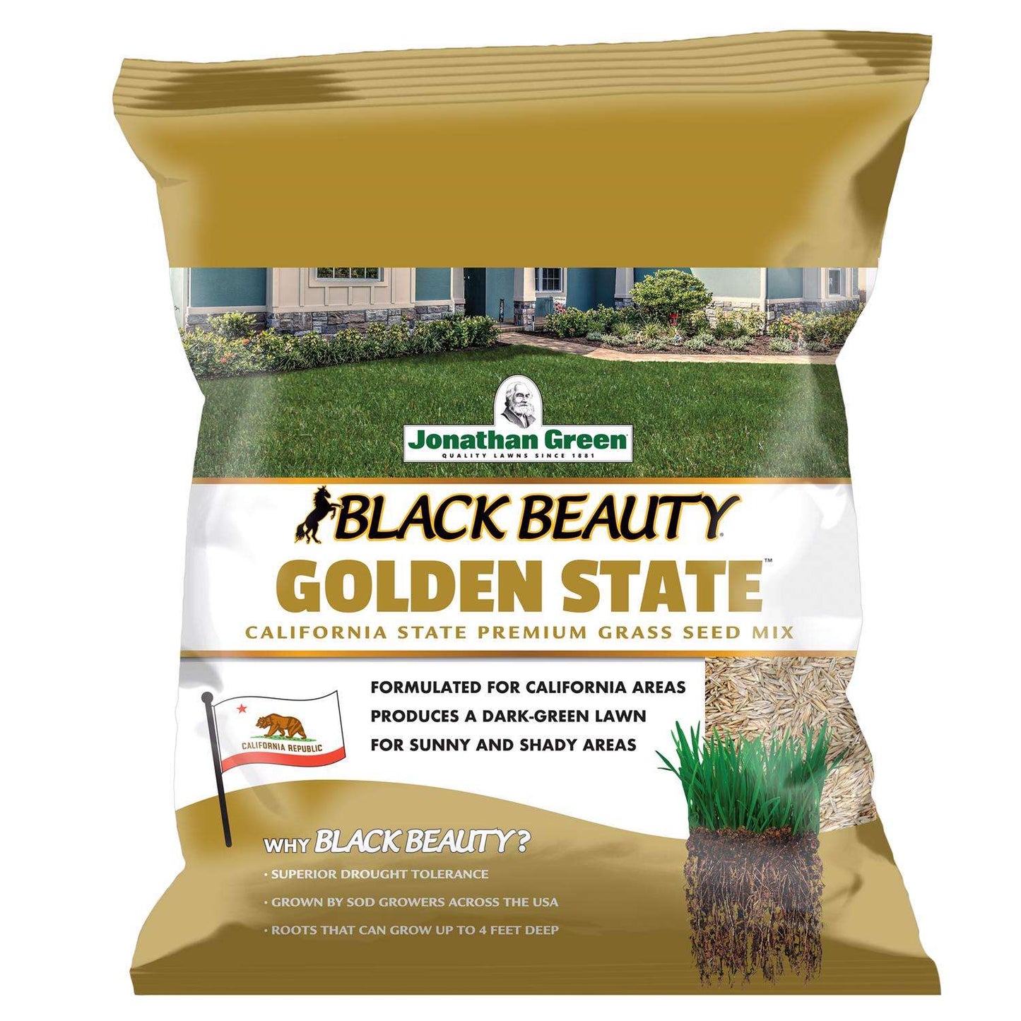 Jonathan Green Black Beauty Golden State Mixed Sun Or Shade Grass Seed 3 Lb