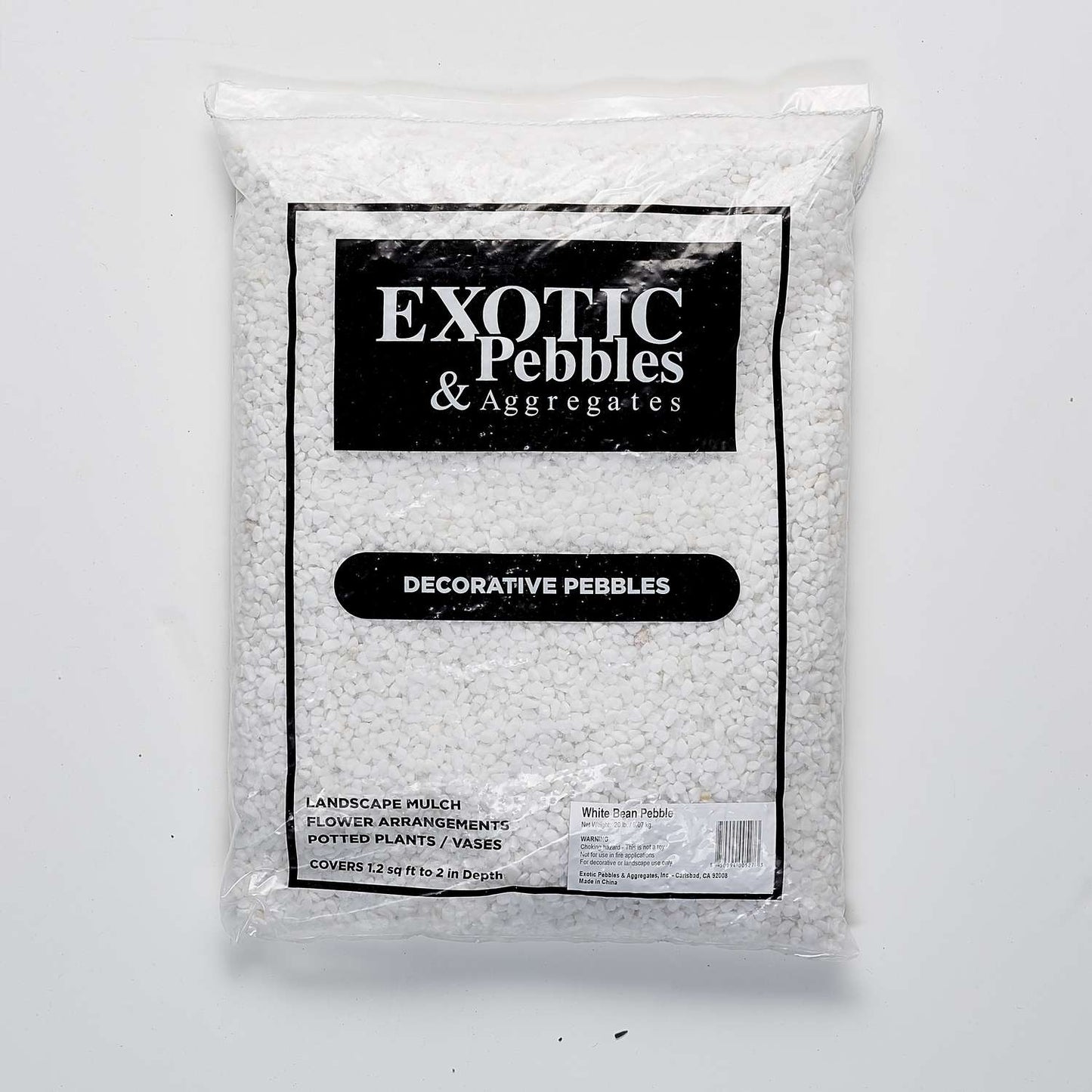 Exotic White Stone Deco Pebbles 20 Lb