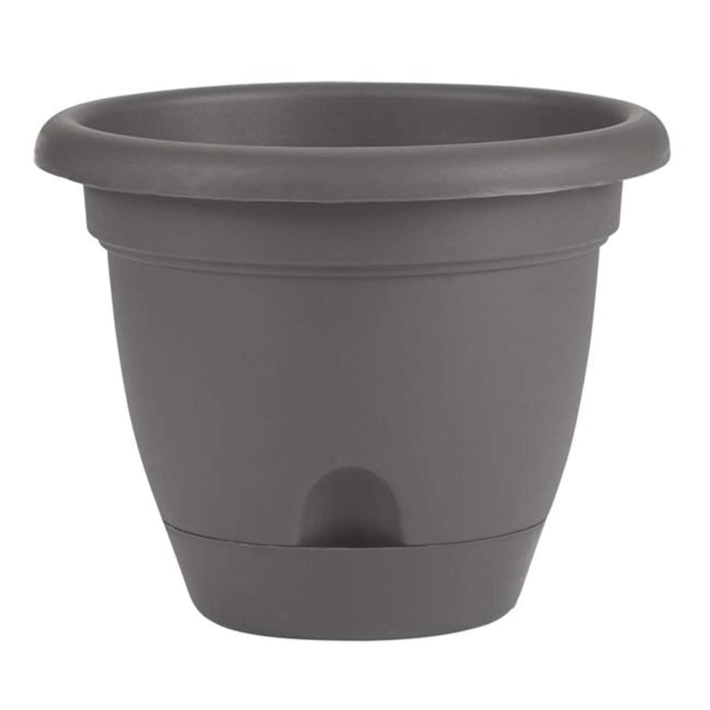 Bloem Lucca 10.8 In. H X 13 In. D Resin Planter Charcoal Gray