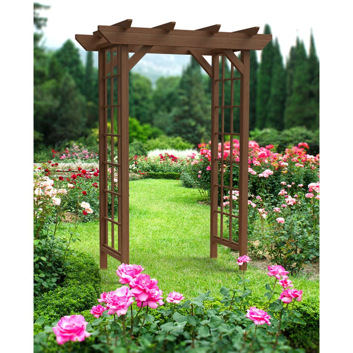 Panacea 84 In. H Brown Wood Arbor