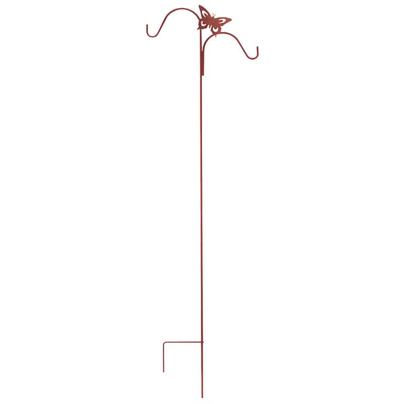 Panacea Brown Steel 84 In. H Double Crook With Butterfly Plant Hook 1 Pk