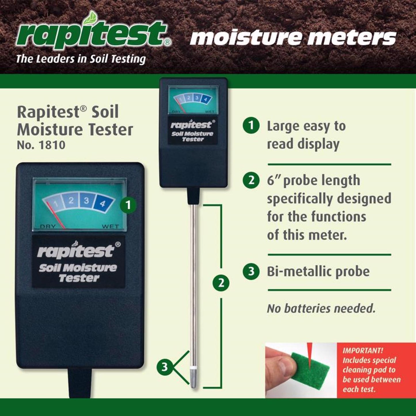 Luster Leaf Analog Soil Moisture Probe 1 Pk