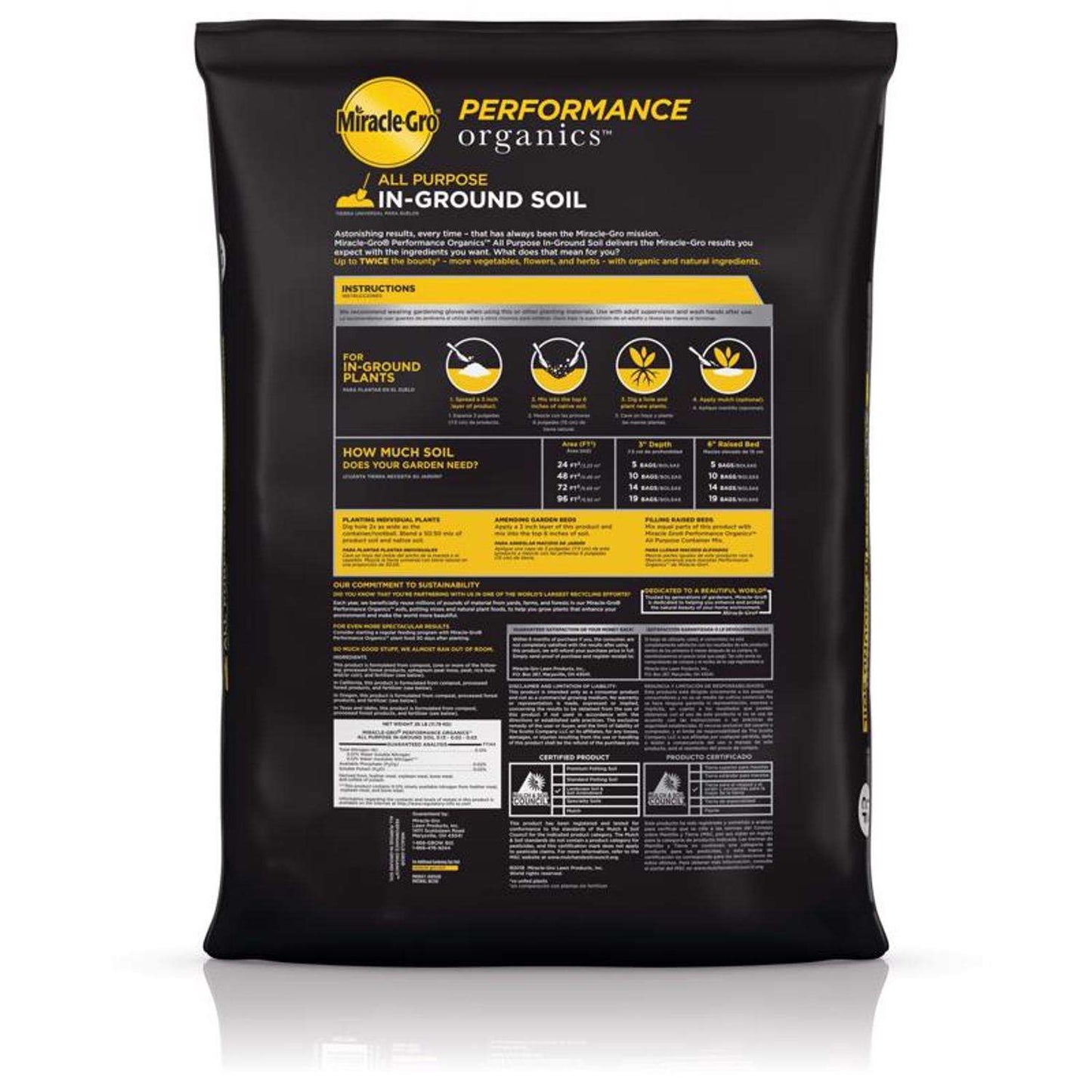 Miracle-Gro Performance Organics Organic All Purpose Raised Bed Soil 1.3 Cu Ft