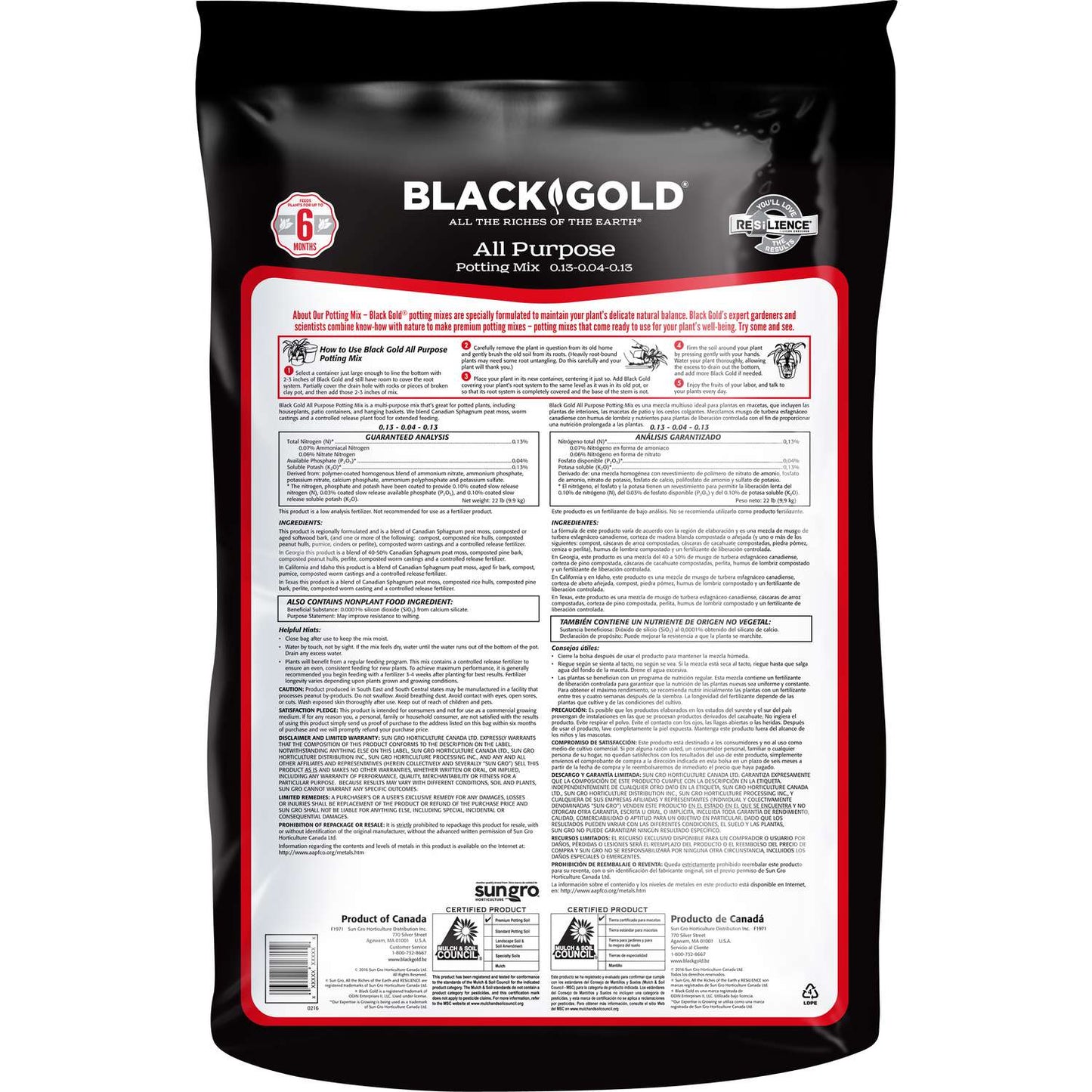 Black Gold All Purpose Potting Mix 1.5 Cu Ft