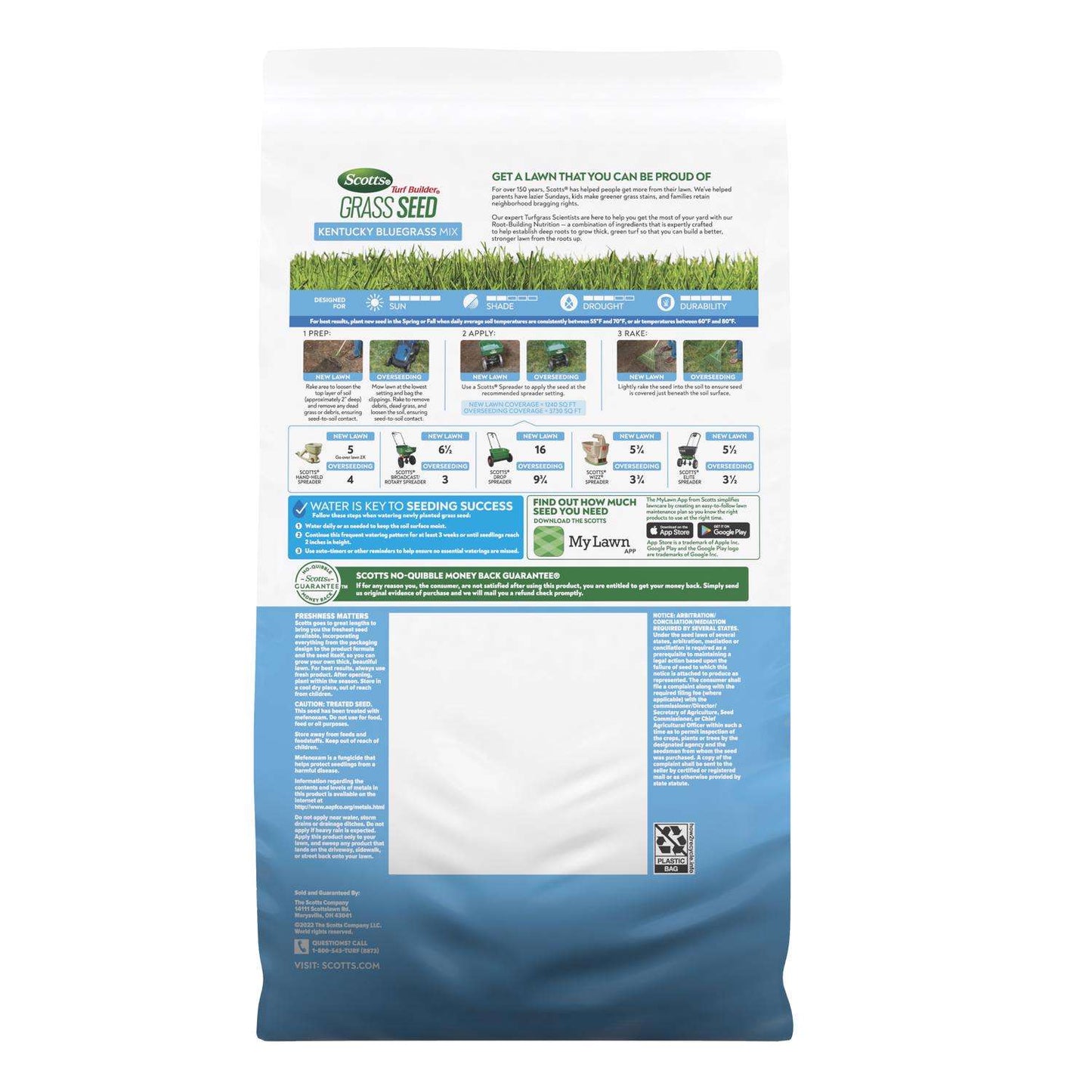 Scotts Turf Builder Kentucky Bluegrass Sun Or Shade Fertilizer/Seed/Soil Improver 5.6 Lb
