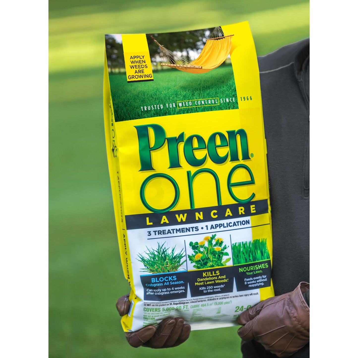 Preen One Lawncare Weed & Feed Lawn Fertilizer For All Grasses 5000 Sq Ft