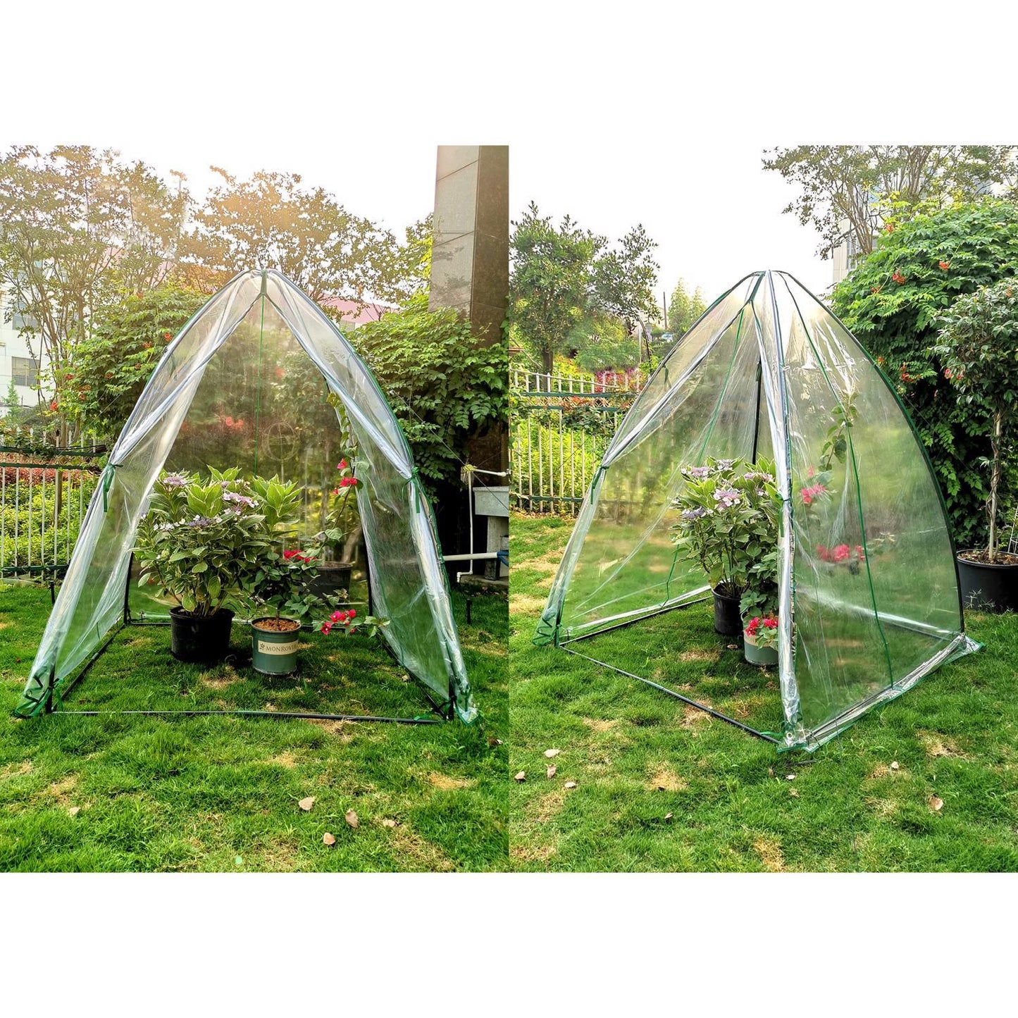 Zenport Green 55.1 In. W X 55.1 In. D X 70.9 In. H Peak Style Greenhouse