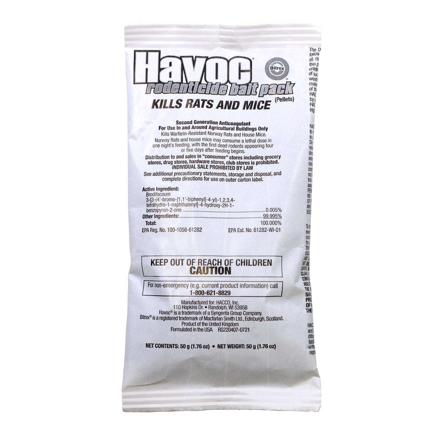 Havoc Bait Pellet Throw Pack For Mice And Rats 8.2 Lb 40 Pk