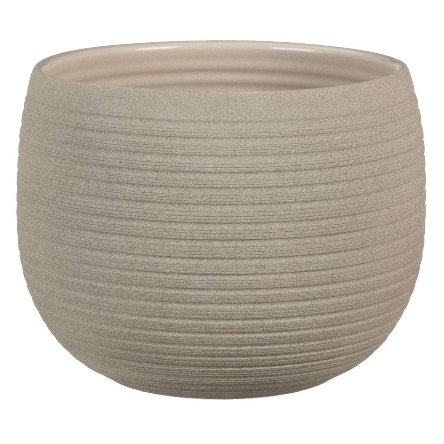 Scheurich Linara 9.25 In. D Ceramic Flower Pot Taupe