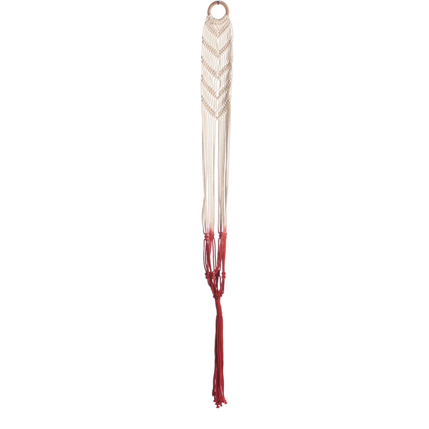 Primitive Planters Brick Red/Cream Macrame 48 In. H Hammock Plant Hanger 1 Pk