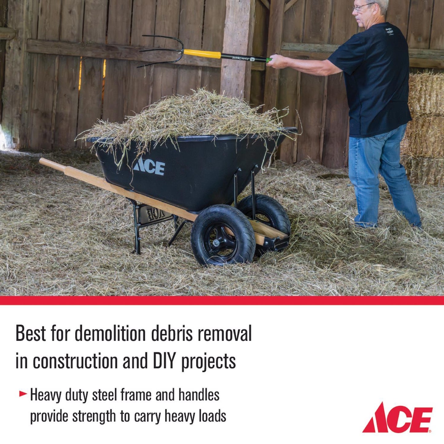 Ace Poly Wheelbarrow 10 Cu Ft