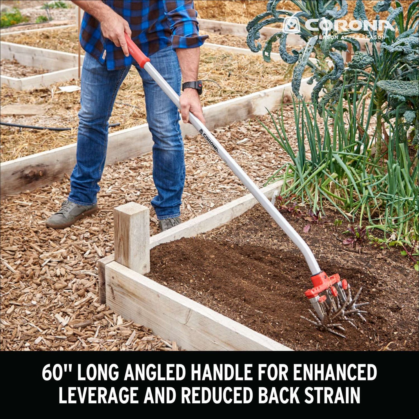 Corona DiscCultivator 3 Tine Steel Hand Cultivator 48 In. Steel Handle