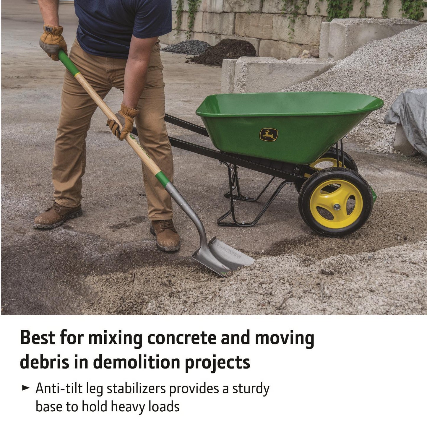 John Deere Steel Wheelbarrow 7 Cu Ft