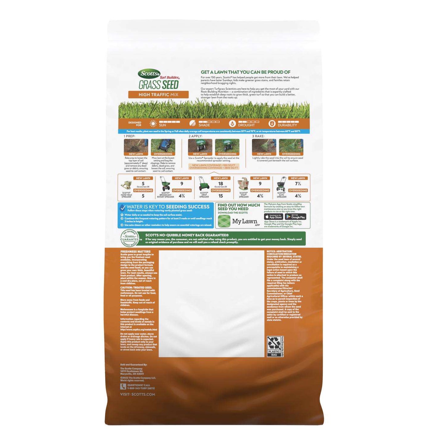 Scotts Turf Builder High Traffic Sun Or Shade Fertilizer/Seed/Soil Improver 5.6 Lb