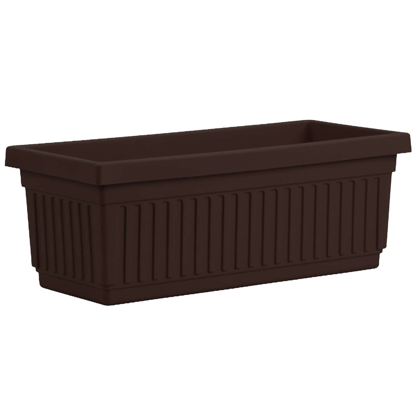 HC Companies Venetian 6.38 In. H X 24 In. W Plastic Fluted Flower Box Chocolate