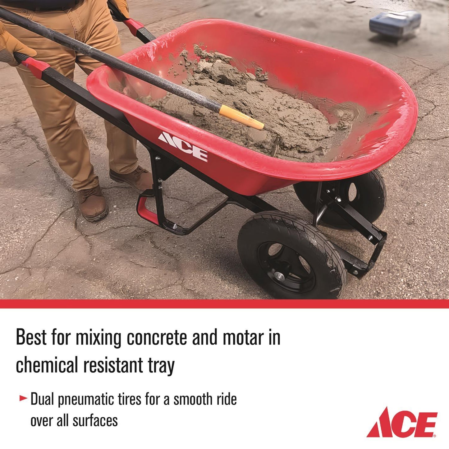 Ace HDPE Wheelbarrow 6 Cu Ft