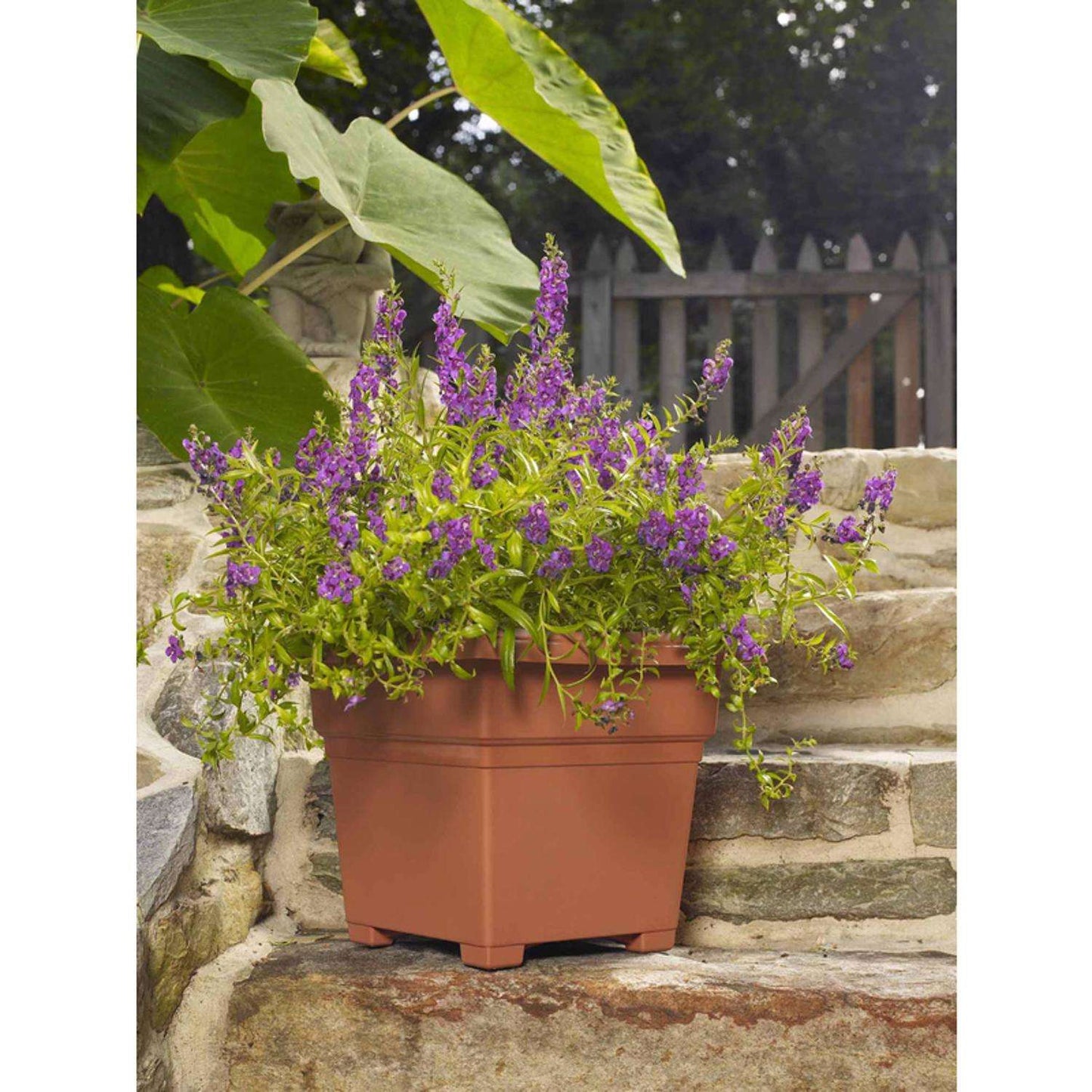 Novelty 13 In. H X 14 In. W X 14 In. D Plastic Countryside Tub Patio Planter Terracotta