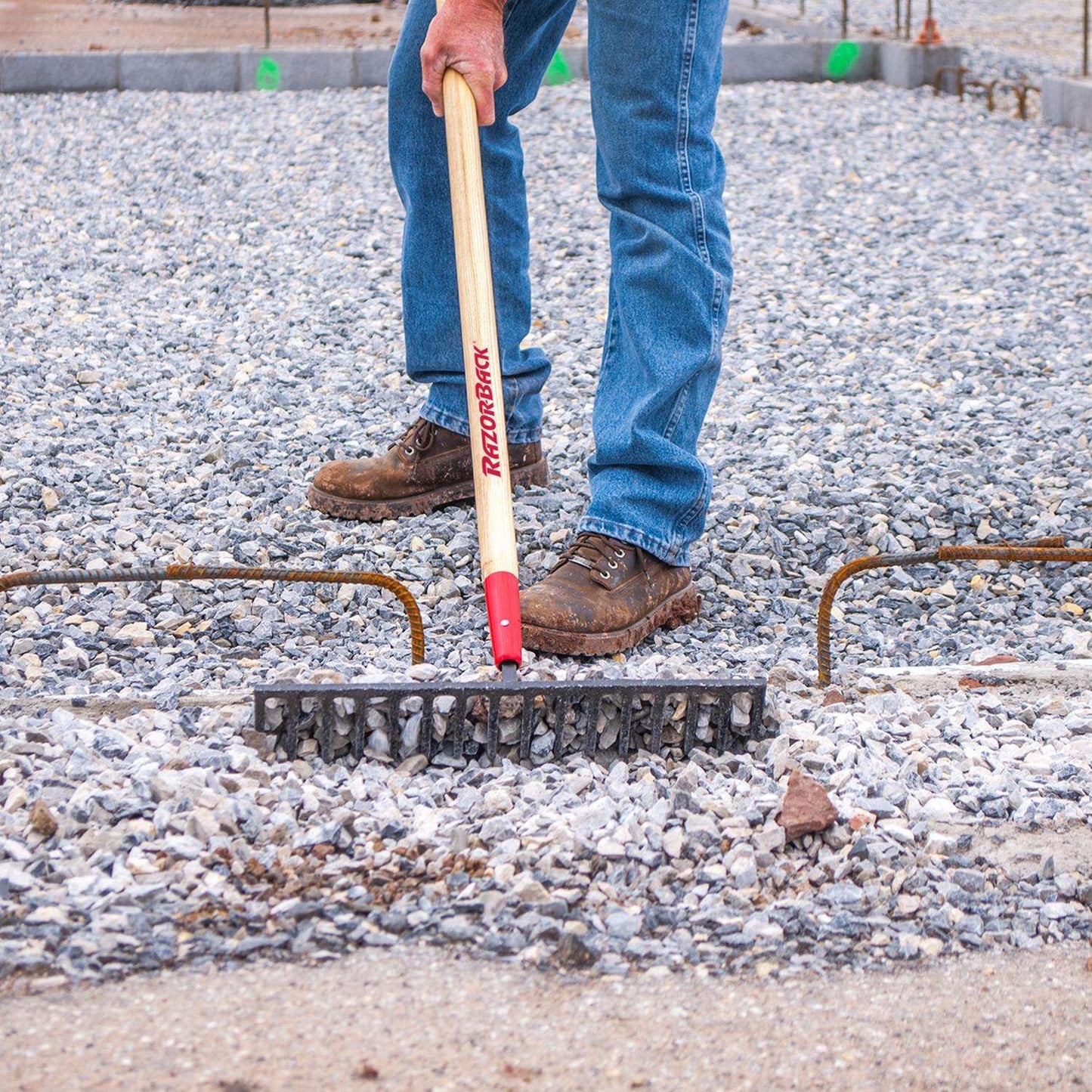 Razor-Back 66.25 In. 16 Tine Steel Level Rake Wood Handle
