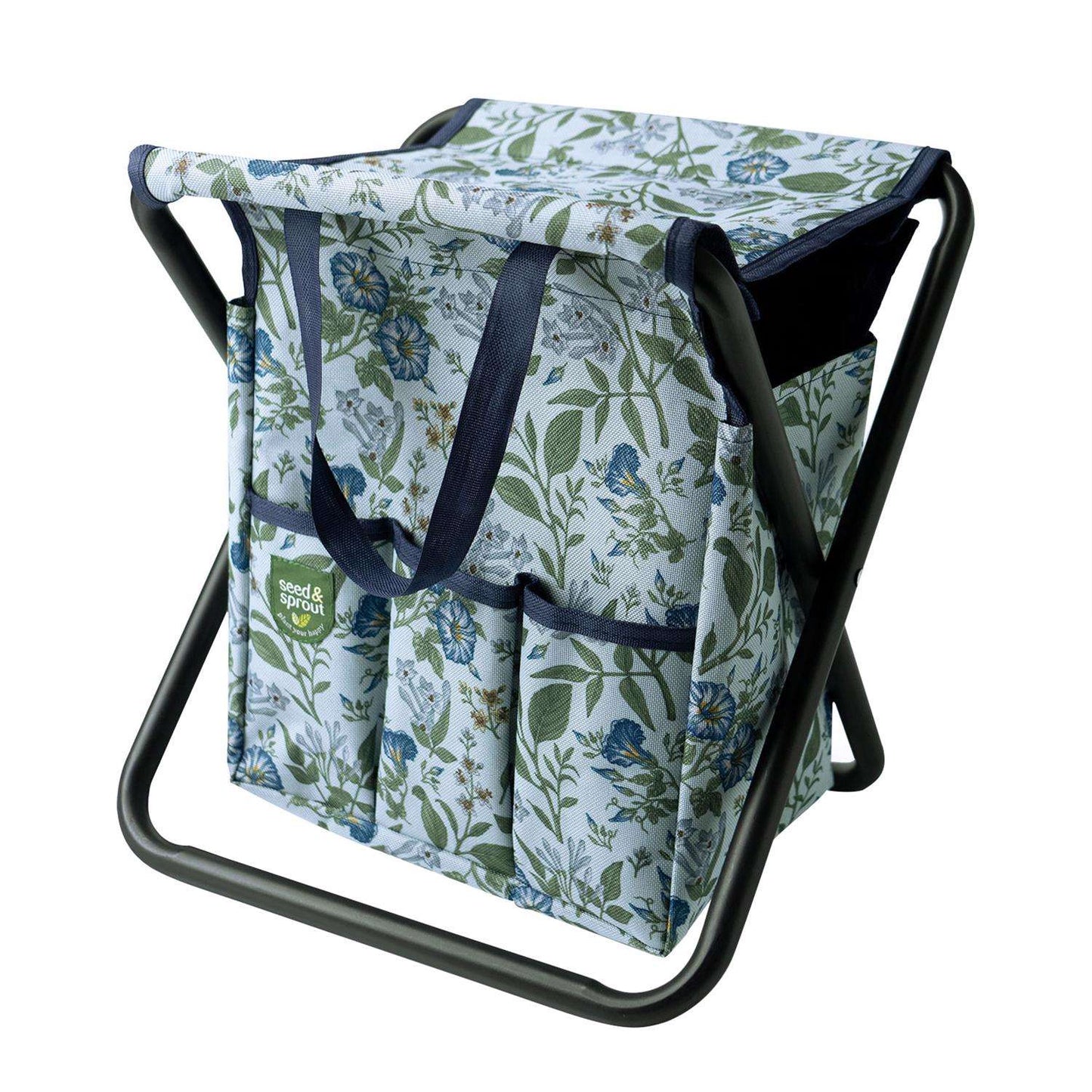 Seed And Sprout 16 In. W X 12 In. D Blue Garden Kneeler/Seat