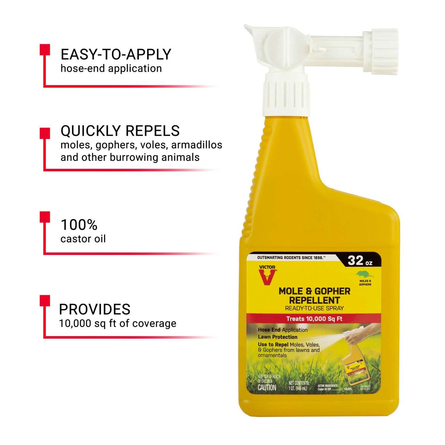 Victor Animal Repellent Liquid For Gophers And Moles 1 Qt