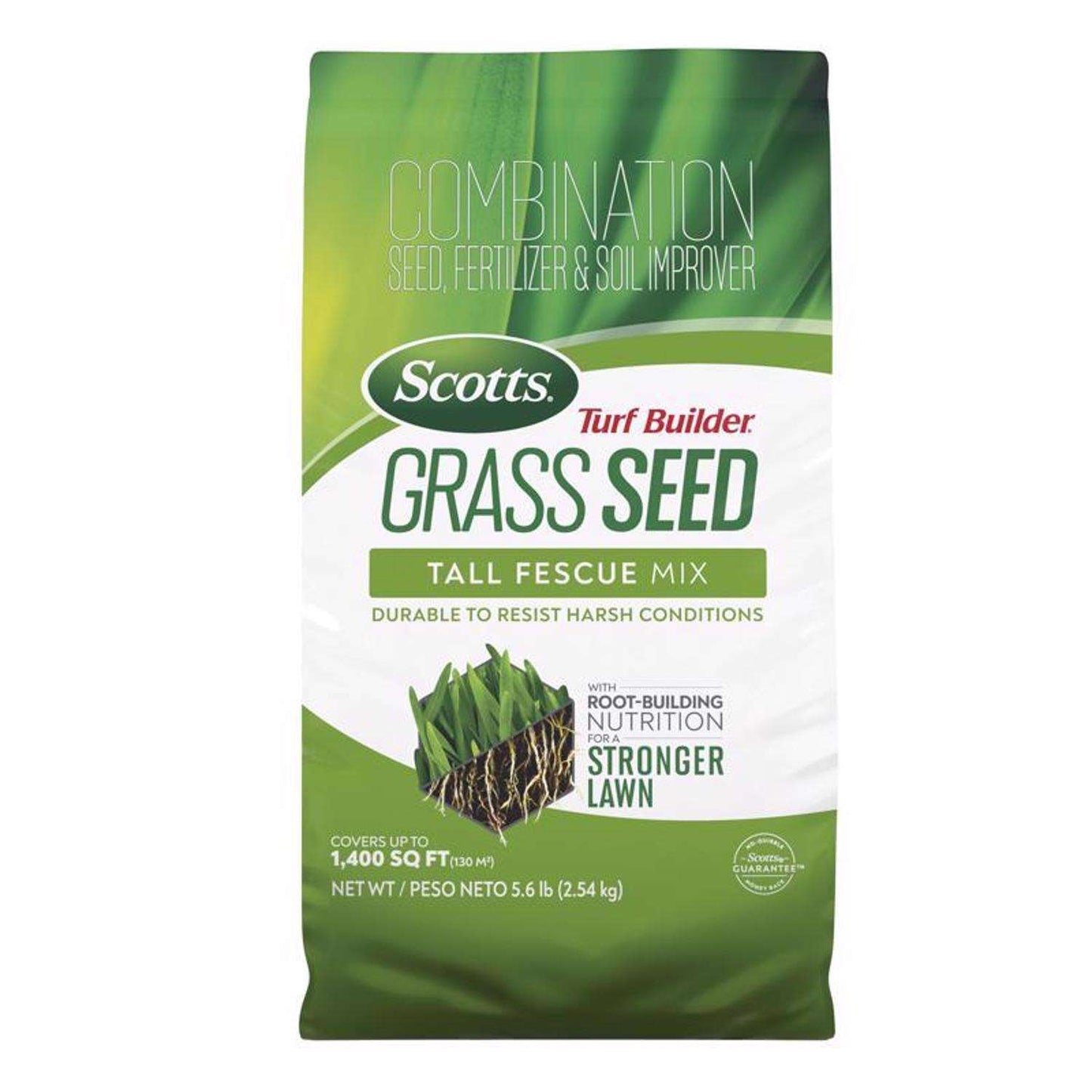  Scotts Turf Builder Tall Fescue Grass Sun Or Shade Fertilizer/Seed/Soil Improver 5.6 Lb