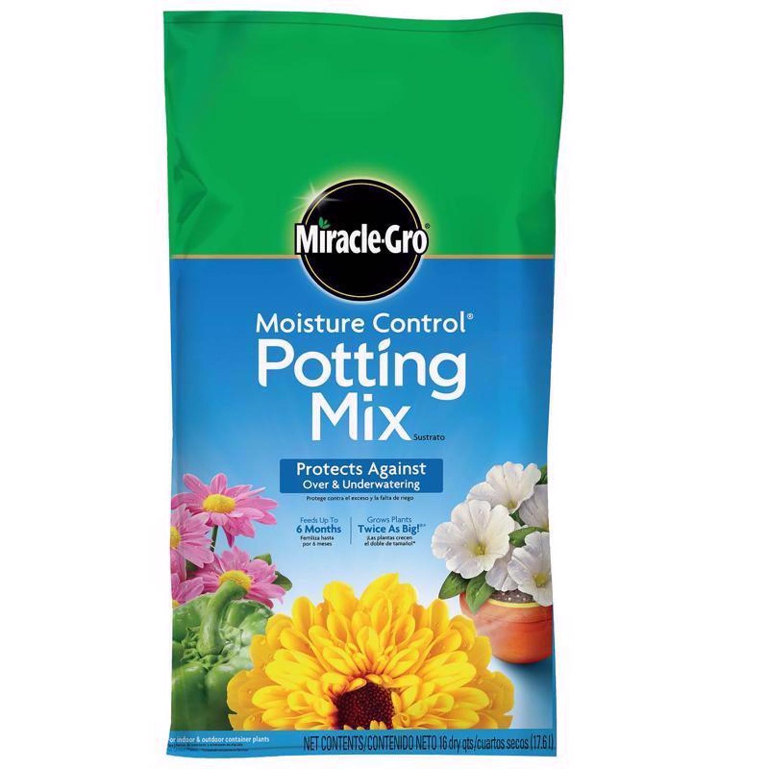  Miracle-Gro Moisture Control Flower And Plant Potting Mix 16 Qt
