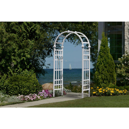  Vita Athens 81 In. H White Vinyl Garden Arbor