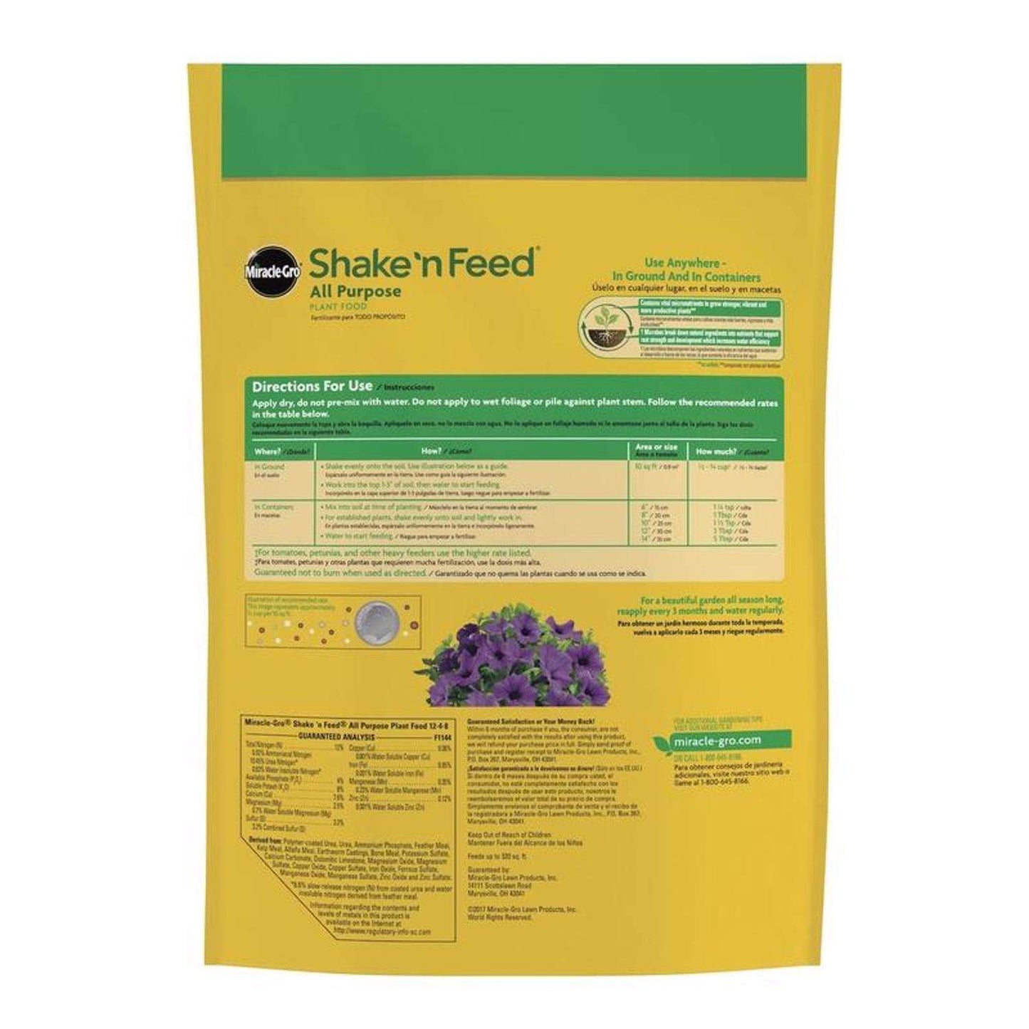  Miracle-Gro Shake 'n Feed Granules All Purpose Plant Food 8 Lb