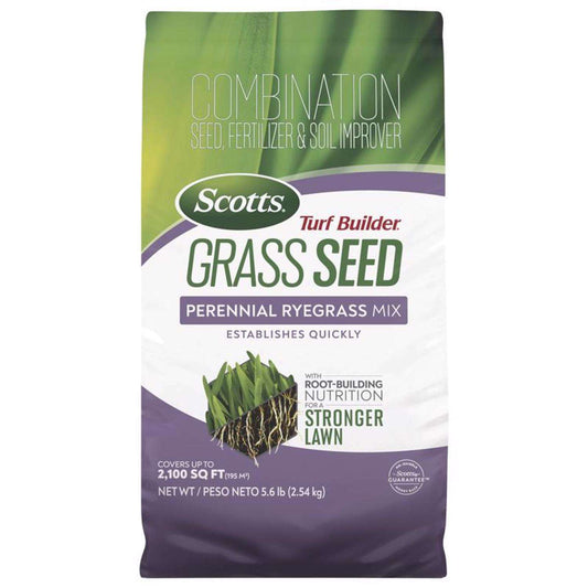  Scotts Turf Builder Perennial Ryegrass Sun Or Shade Fertilizer/Seed/Soil Improver 5.6 Lb