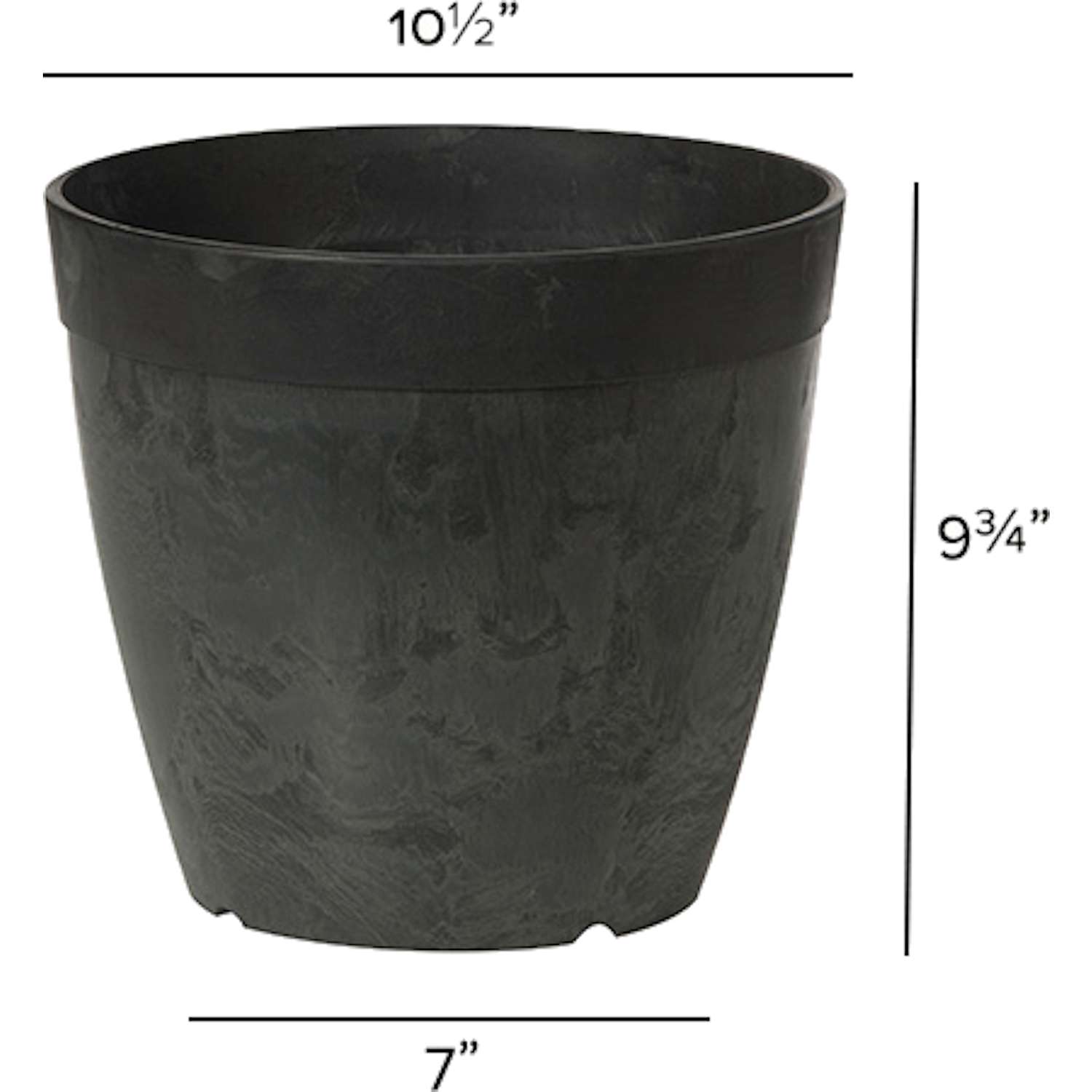  Novelty ArtStone 9.8 In. H X 10.5 In. W X 10.5 In. D X 10.5 In. D Resin Dolce Planter Black