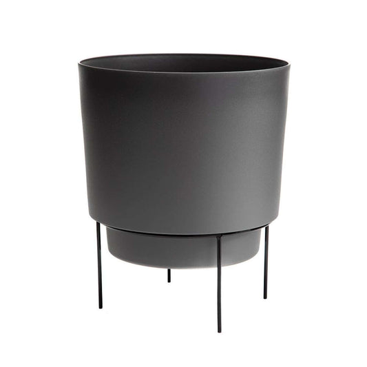  Bloem Hopson 12 In. H X 10 In. D Metal/Plastic Planter Charcoal