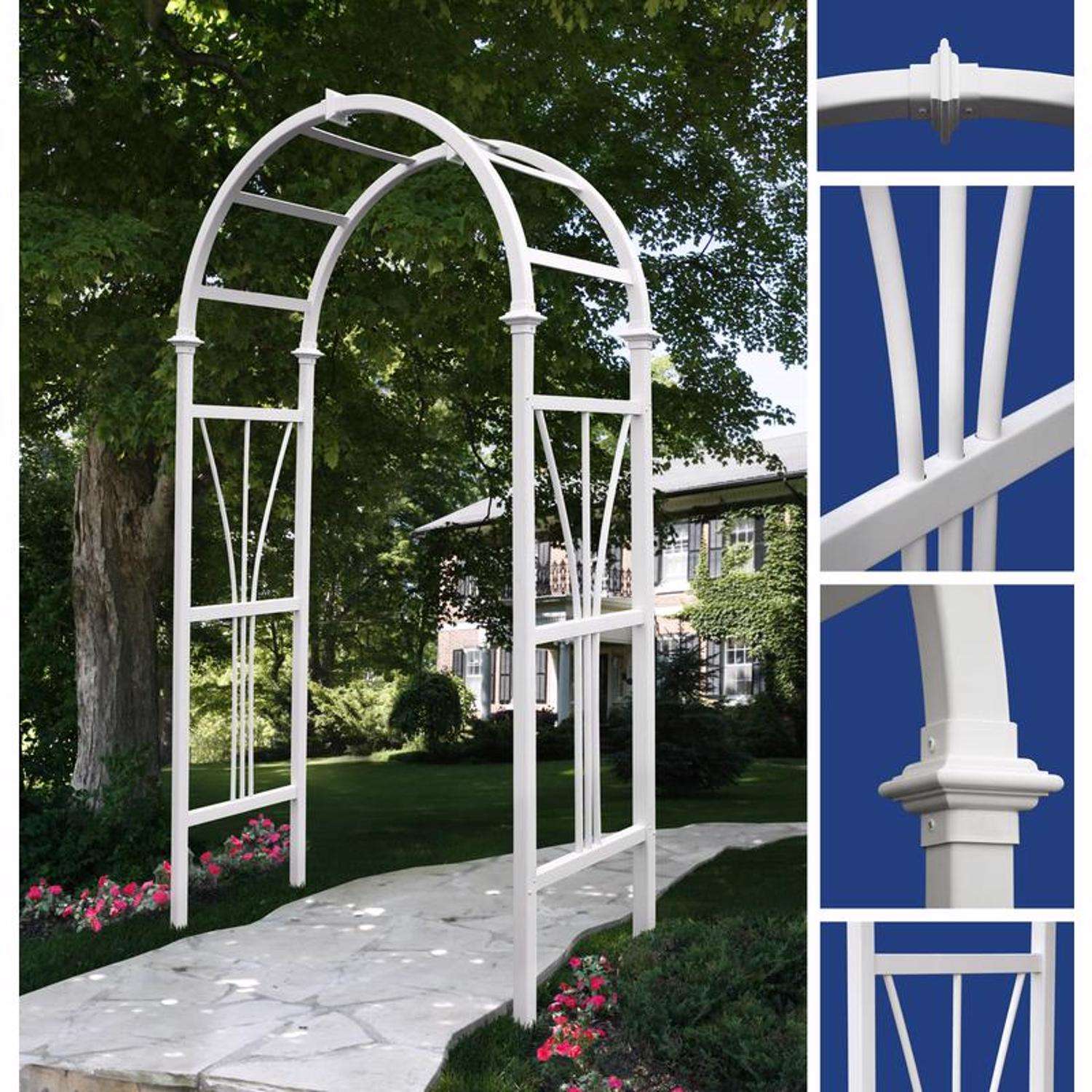  Vita Dublin 82 In. H White Vinyl Garden Arbor
