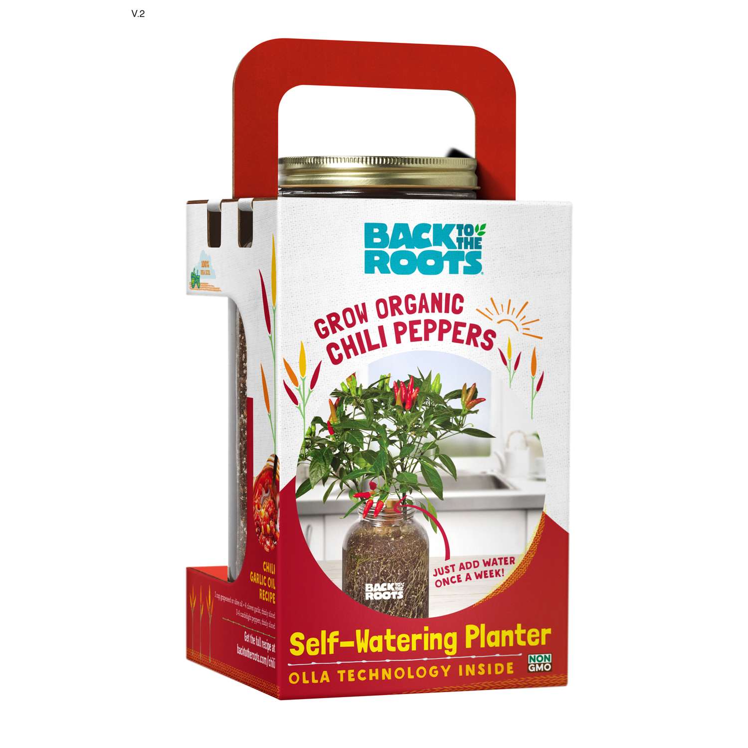  Back To The Roots Self-Watering Planter Chili Peppers Grow Kit 1 Pk