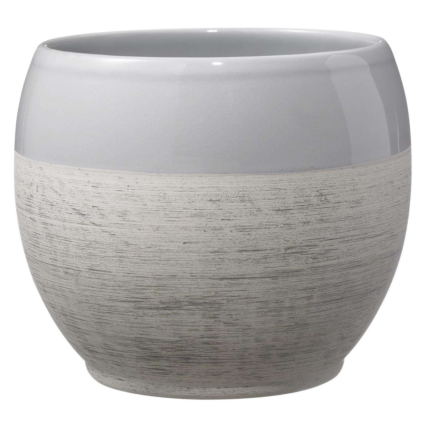  SK Pottery 5.1 In. H X 5.9 In. D Clay Alberta Bowl Planter Gray