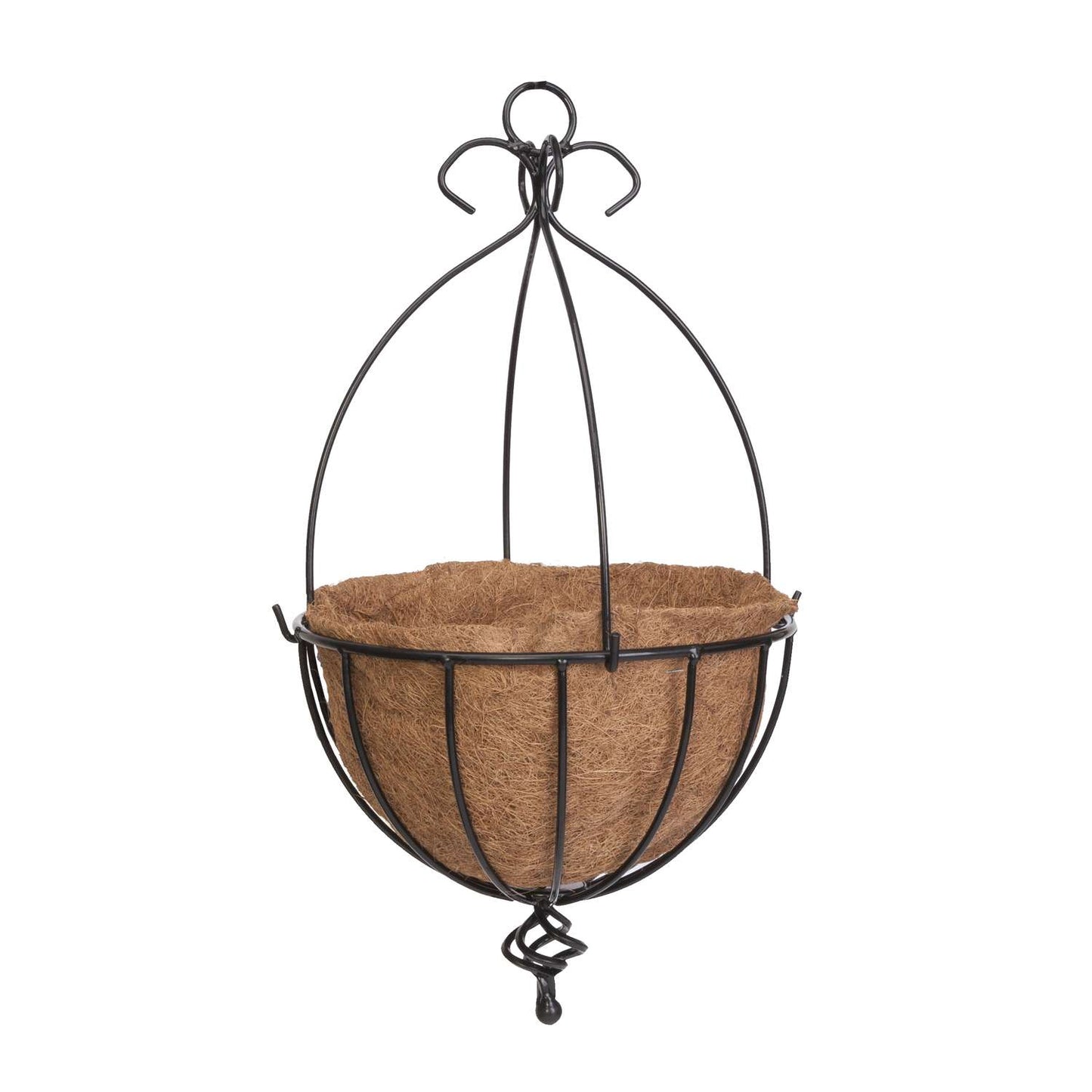  Panacea 13.75 In. D Galvanized Steel Spanish Hanging Basket Black