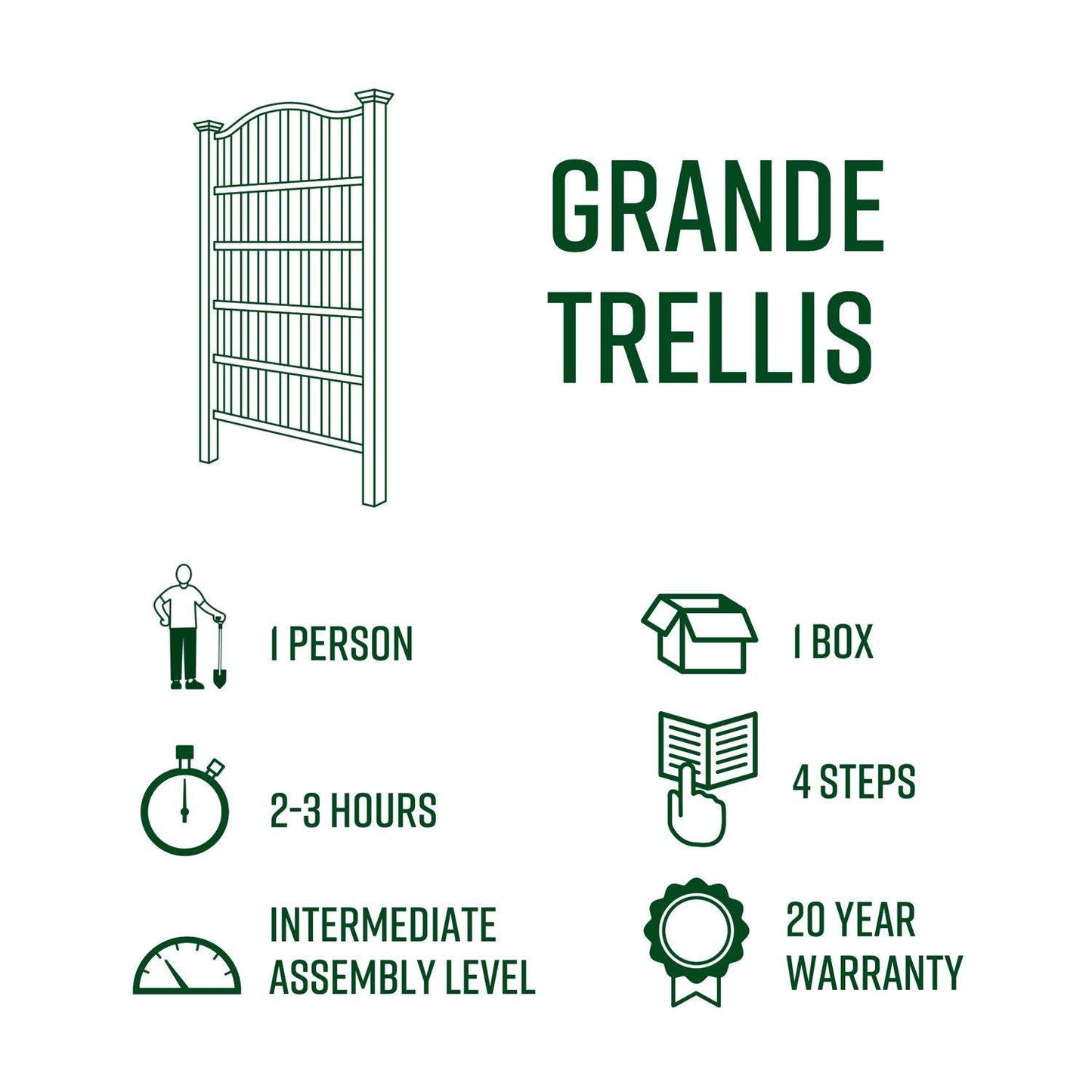  Vita Grande 96 In. H White Vinyl Garden Trellis
