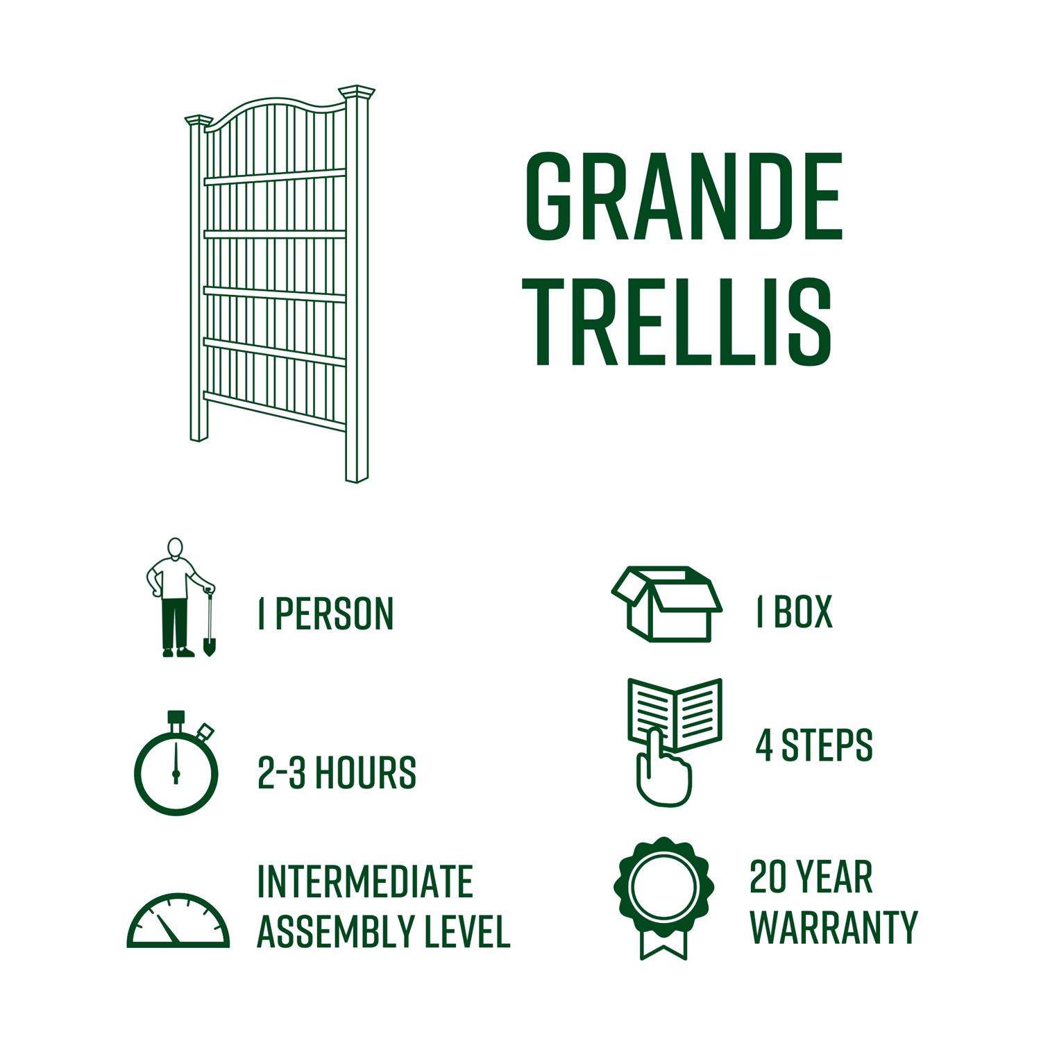  Vita Grande 96 In. H White Vinyl Garden Trellis