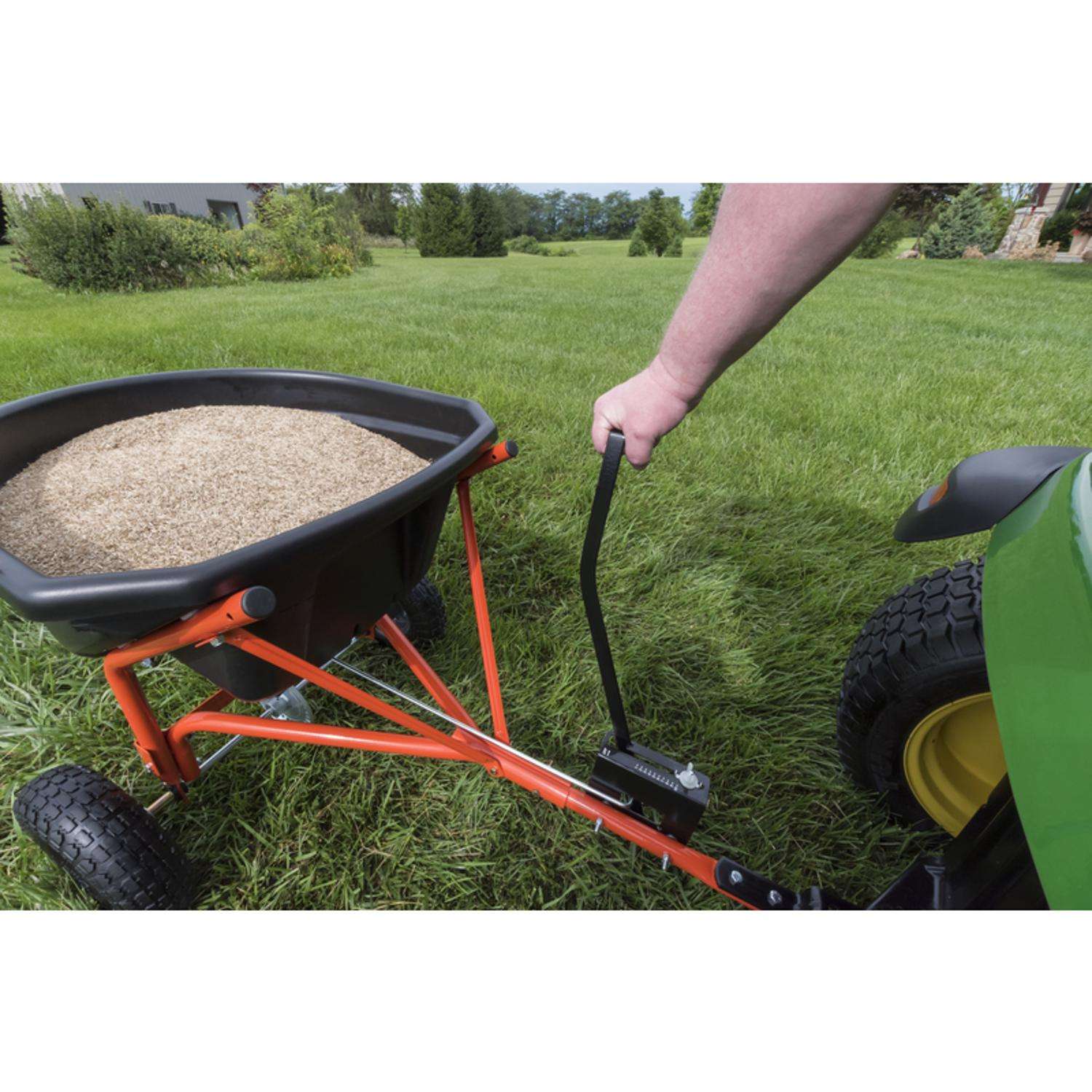  Agri-Fab 10 Ft. W Tow Behind Spreader For Fertilizer/Grass Seed/Ice Melt 110 Lb