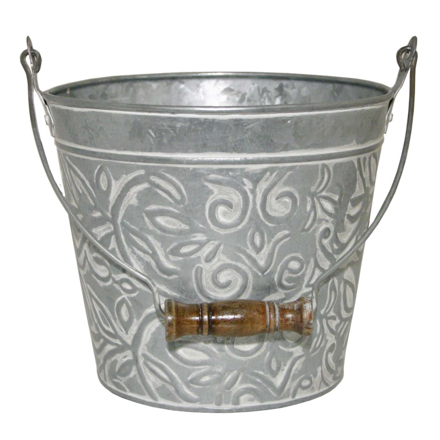  Robert Allen 7 In. H X 8 In. W Metal Planter Whitewash