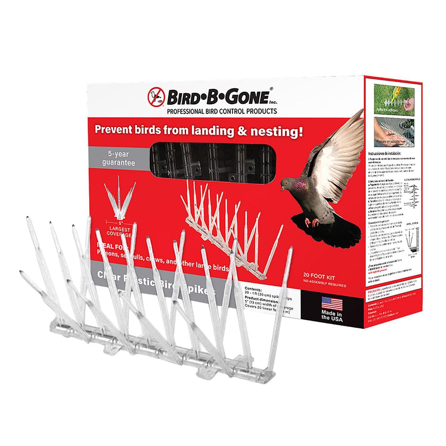  Bird-B-Gone Bird Repelling Spikes For Assorted Species 1 Pk