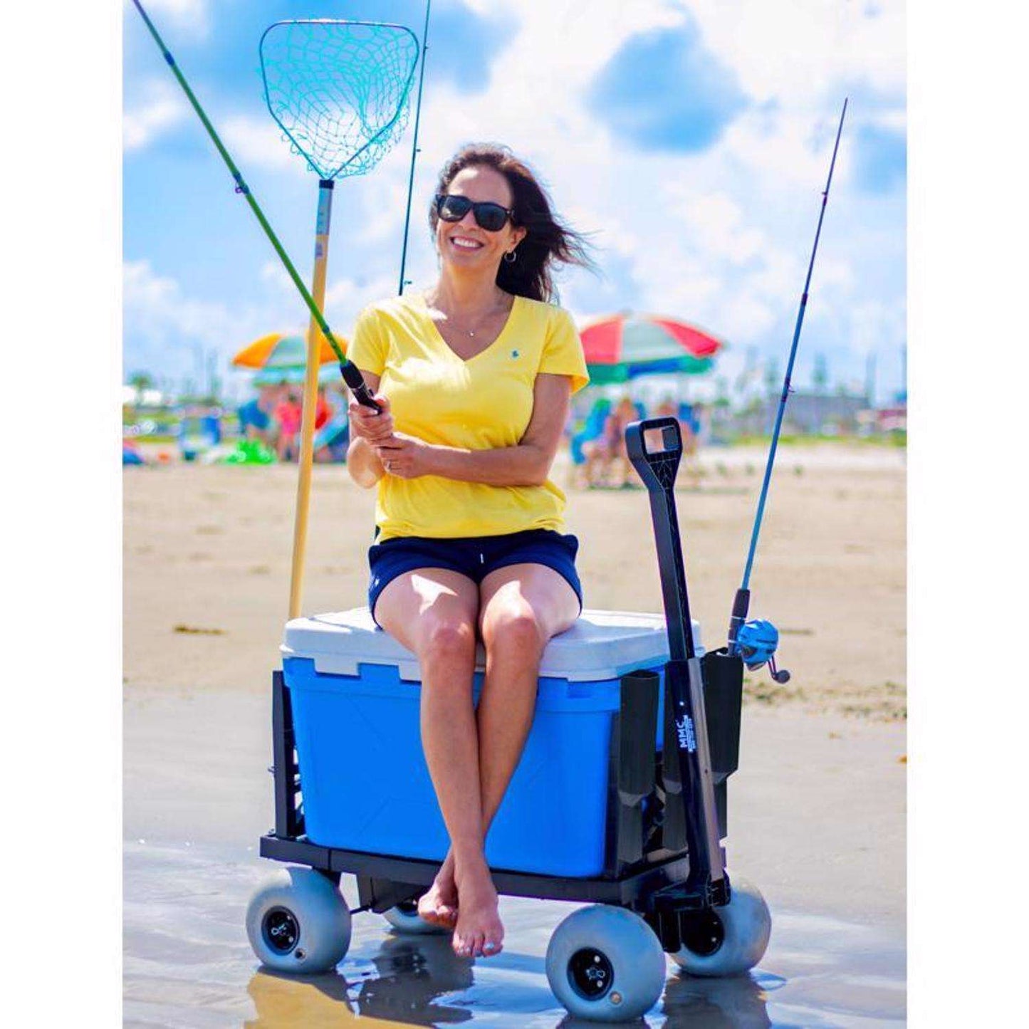  Mighty Max Cart Beach Cart Plastic Folding Utility Wagon