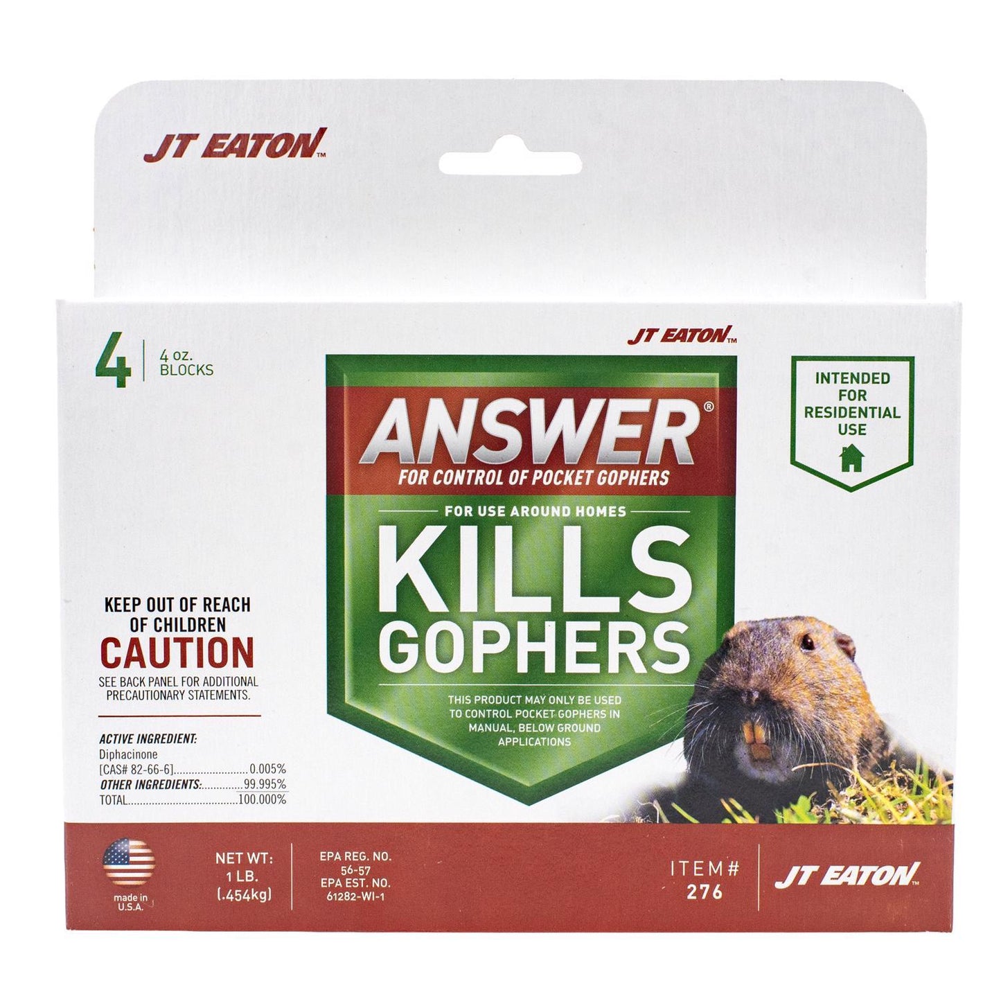  JT Eaton Answer Toxic Bitrex Bait Blocks For Gophers And Moles 1 Lb 4 Pk