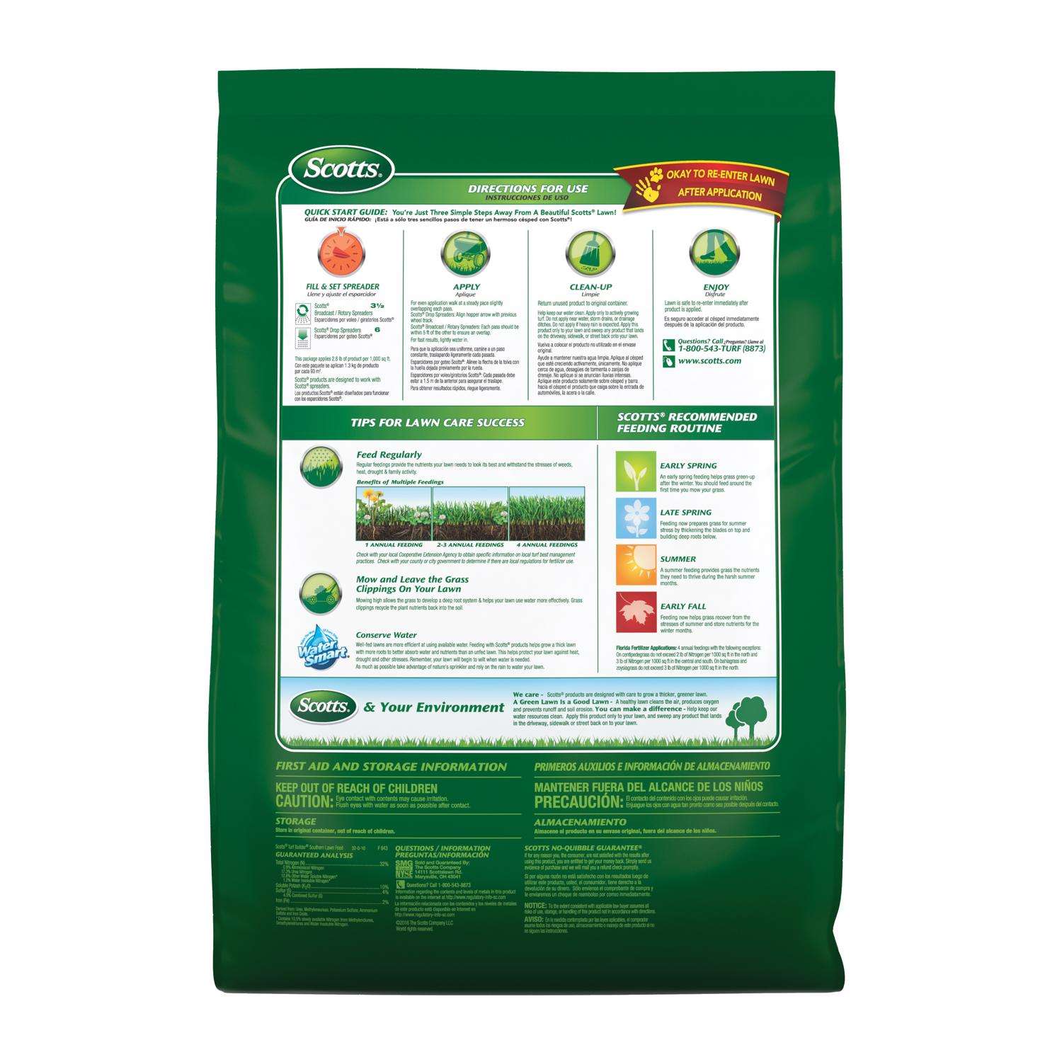  Scotts Turf Builder Southern All-Purpose Lawn Fertilizer For All Grasses 10000 Sq Ft
