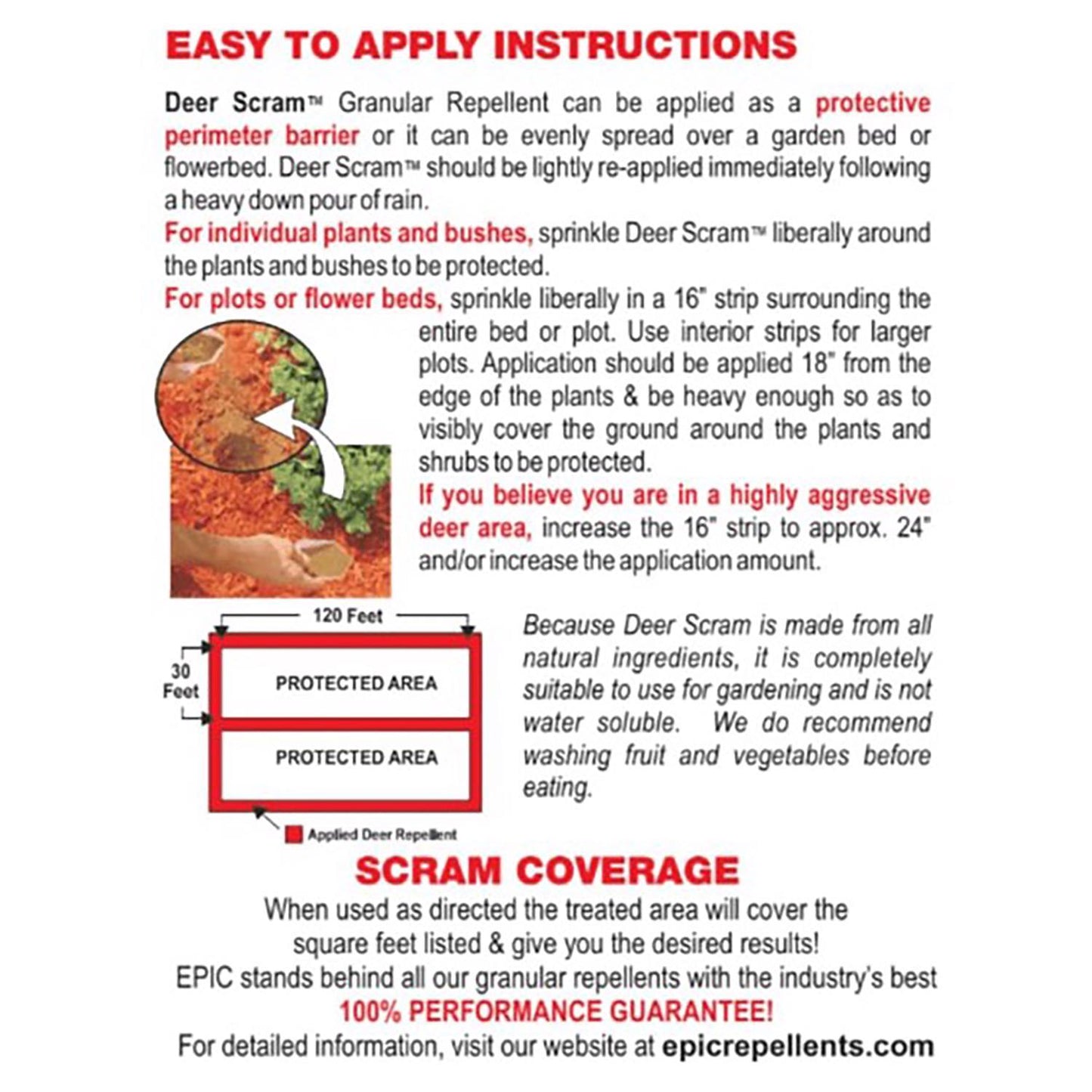  Epic Products Deer Scram Animal Repellent Granules For Deer 6 Lb