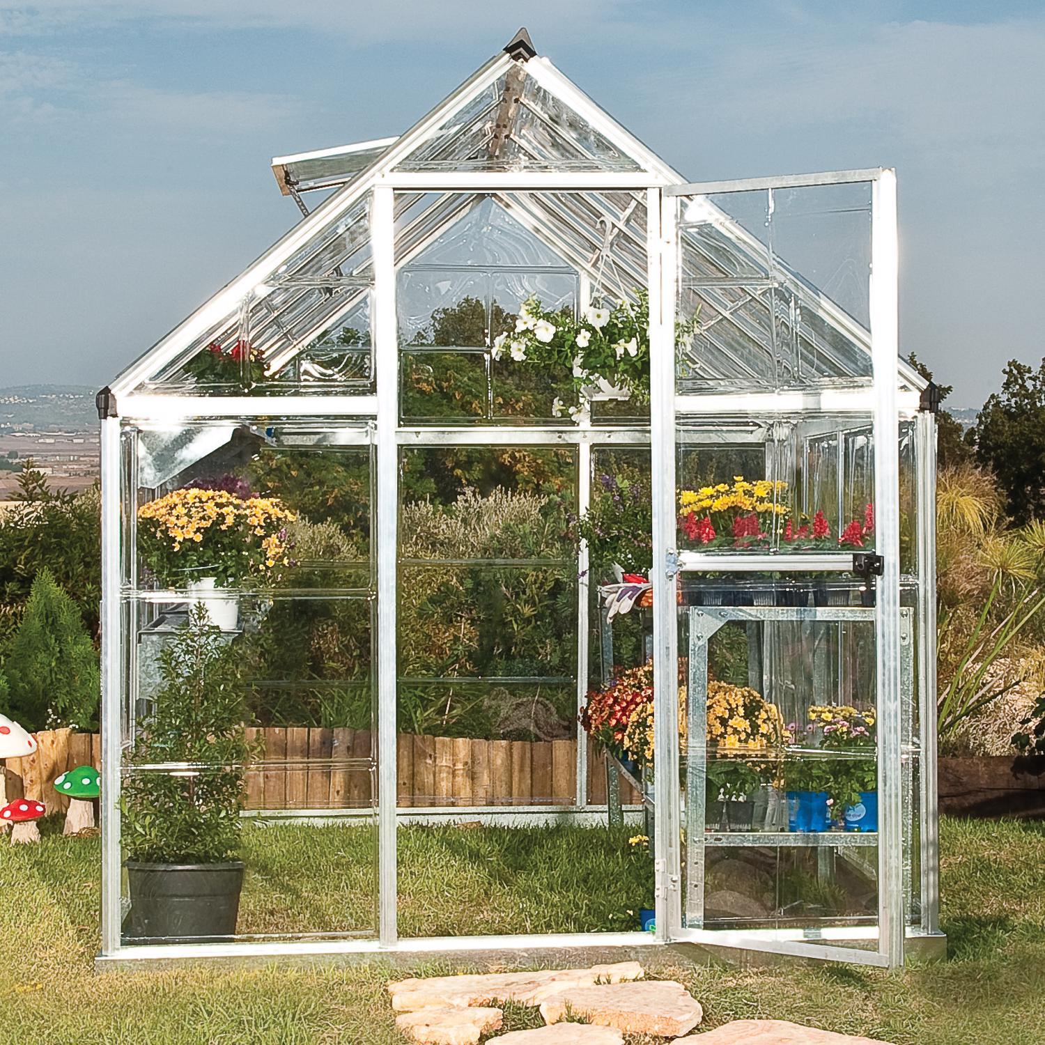  Canopia By Palram Harmony Silver 72.8 In. W X 49.6 In. D X 81.9 In. H Walk-In Greenhouse