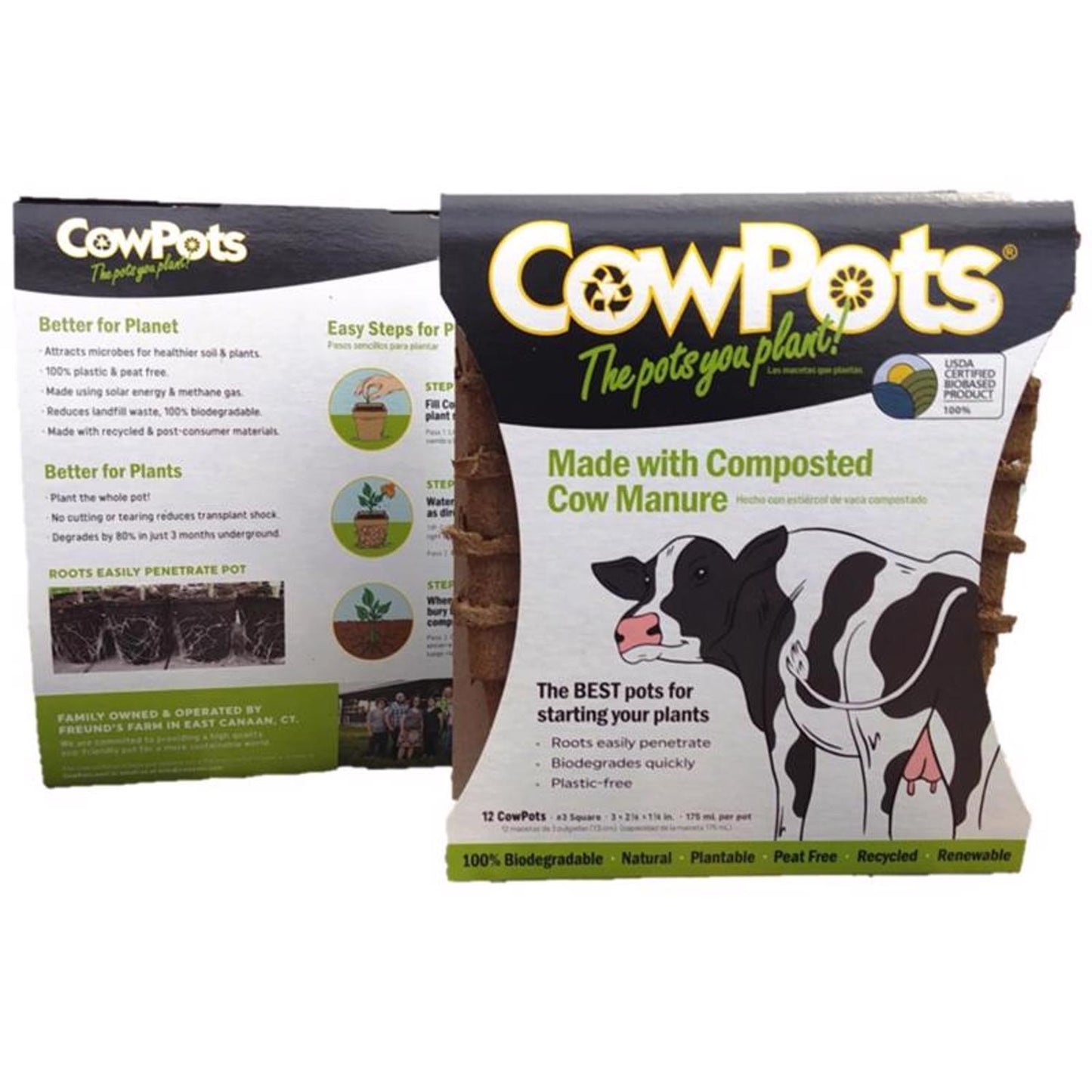  CowPots 1 Cells 2.88 In. H X 3 In. W X 1.88 In. L Seed Starting Pot 12 Pk