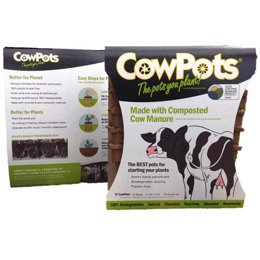  CowPots 1 Cells 2.88 In. H X 3 In. W X 1.88 In. L Seed Starting Pot 12 Pk